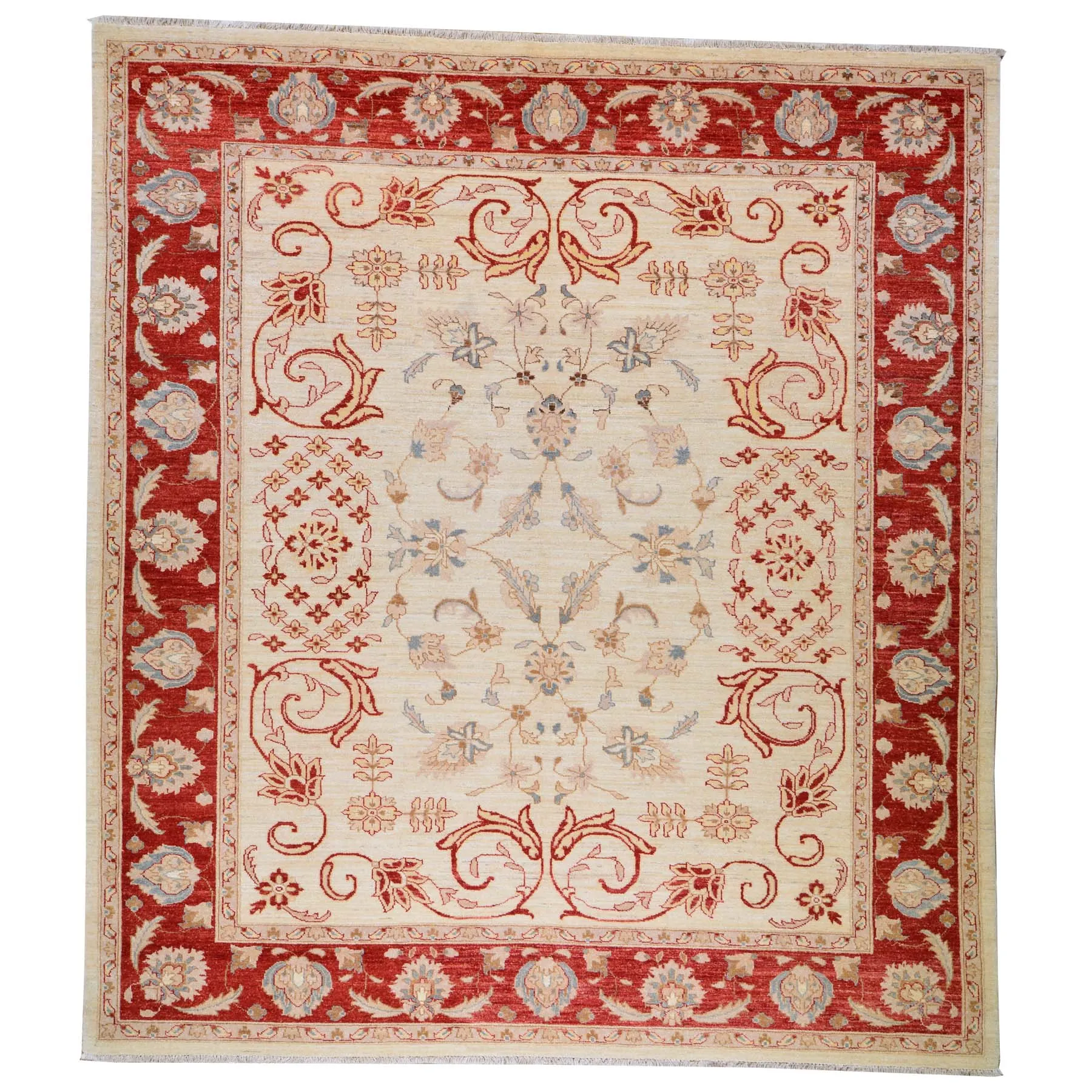 Hand-Knotted Peshawar Chobi Oushak Design Wool Handmade Rug (Size 7.11 X 9.9) Cwral-2583