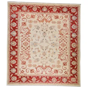 Hand-Knotted Peshawar Chobi Oushak Design Wool Handmade Rug (Size 7.11 X 9.9) Cwral-2583