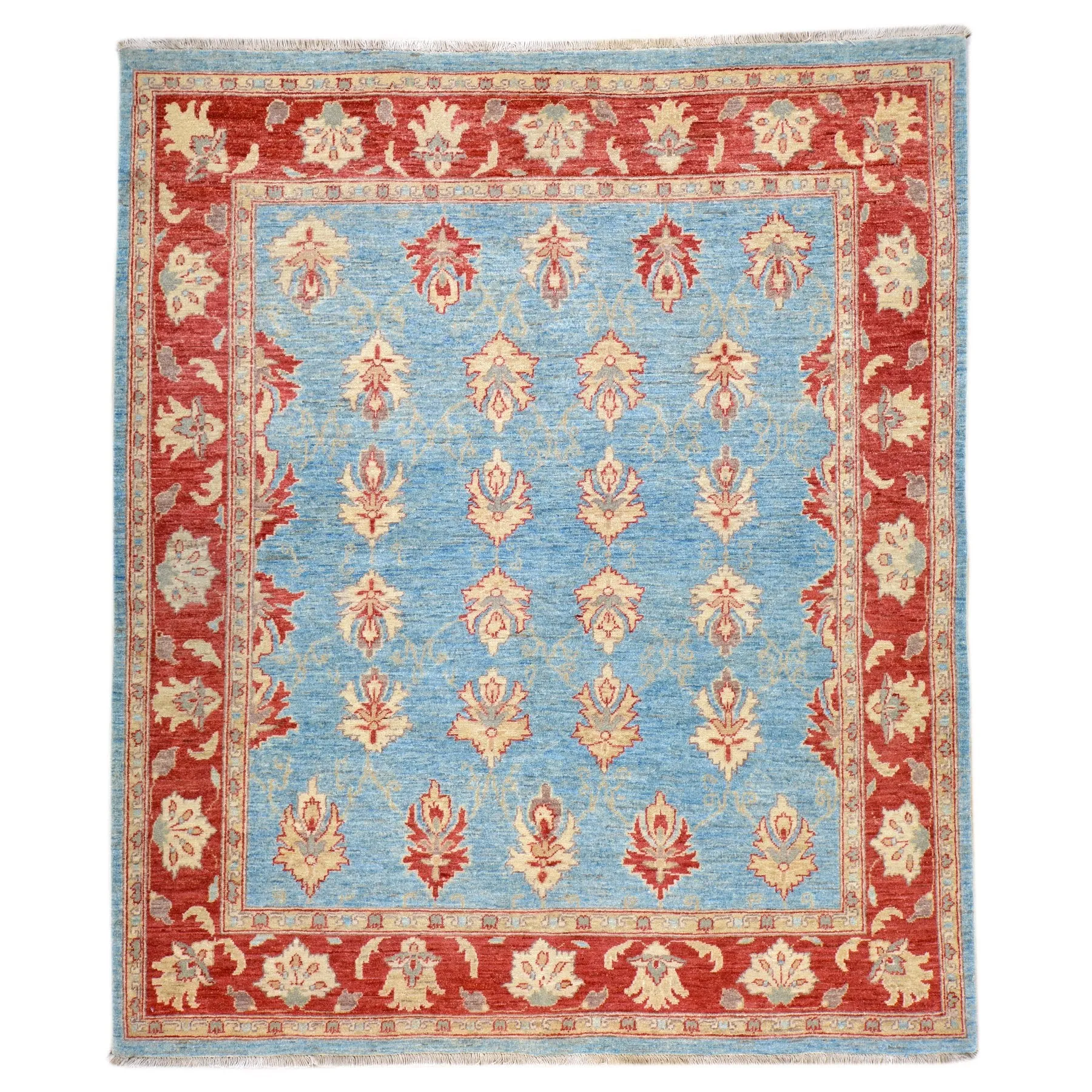 Hand-Knotted Peshawar Chobi Tribal Design Wool Rug (Size 5.10 X 6.9) Brrsf-762
