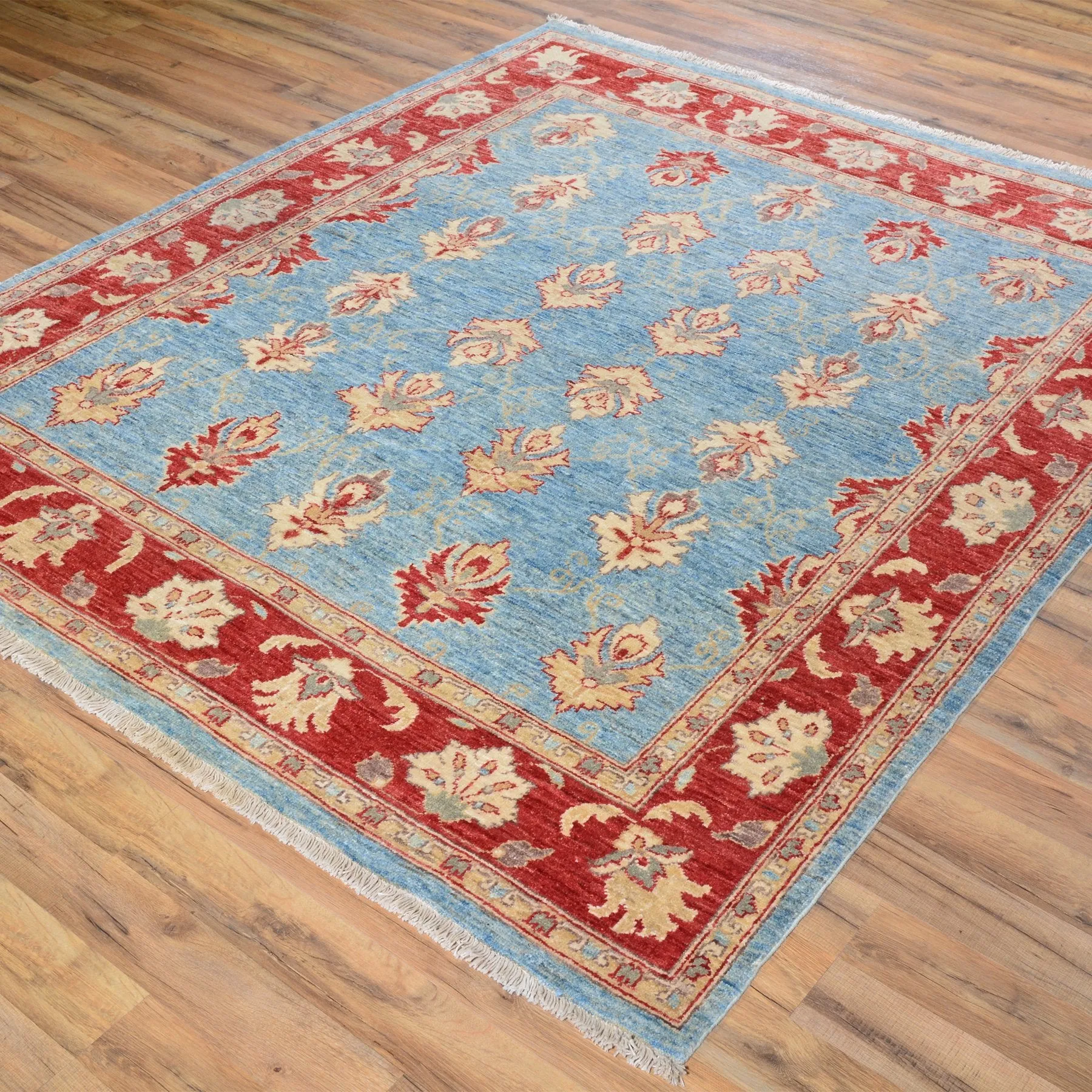 Hand-Knotted Peshawar Chobi Tribal Design Wool Rug (Size 5.10 X 6.9) Brrsf-762