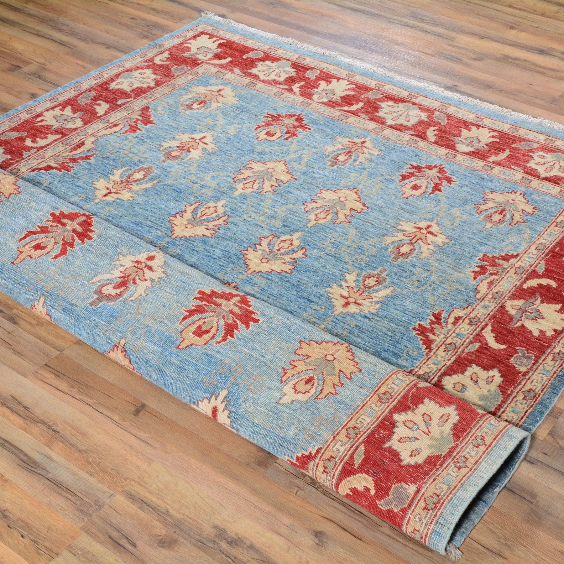 Hand-Knotted Peshawar Chobi Tribal Design Wool Rug (Size 5.10 X 6.9) Brrsf-762