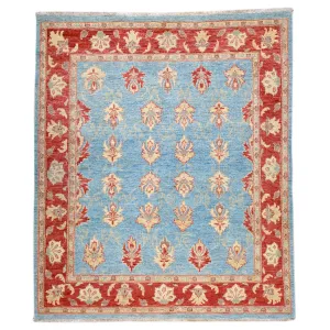 Hand-Knotted Peshawar Chobi Tribal Design Wool Rug (Size 5.10 X 6.9) Brrsf-762