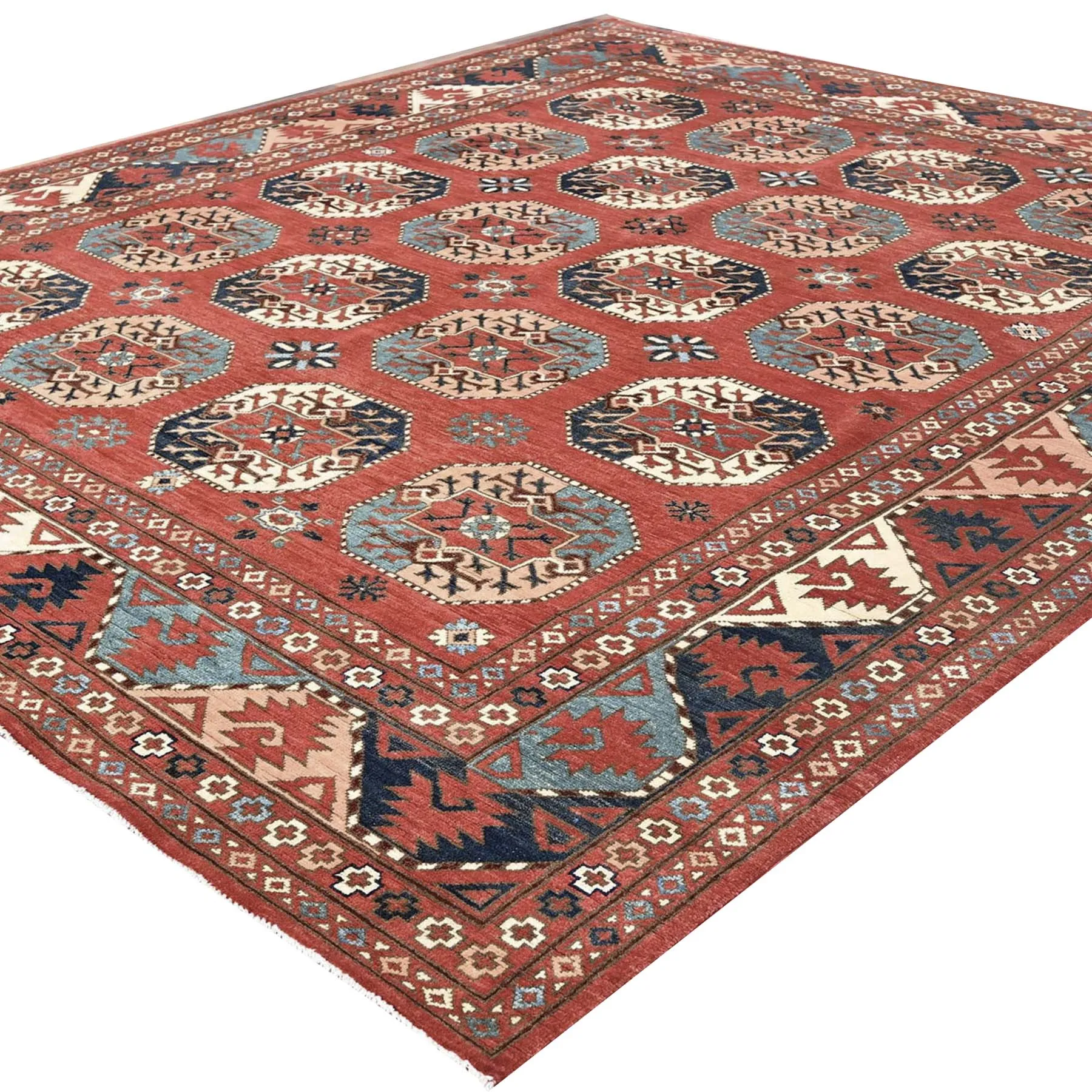 Hand-Knotted Peshawar Ersari Handmade Wool Rug (Size 8.2 X 9.10) Cwral-10569