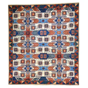 Hand-Knotted Peshawar Geometric Design Wool Rug (Size 8.1 X 9.9) Brral-3360
