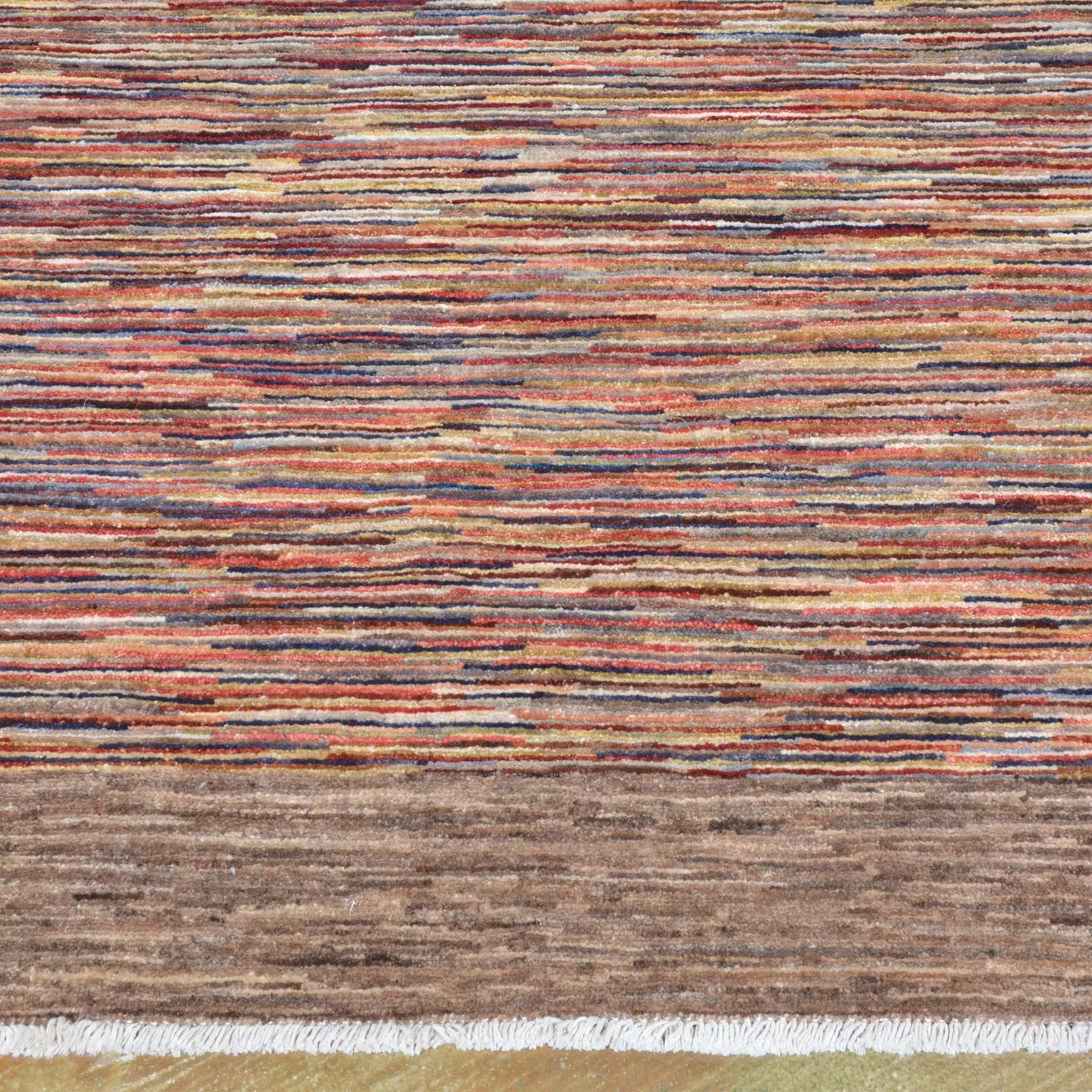 Hand-Knotted Peshawar Striped Gabbeh Design Wool Rug (Size 5.0 X 6.7) Brral-3213