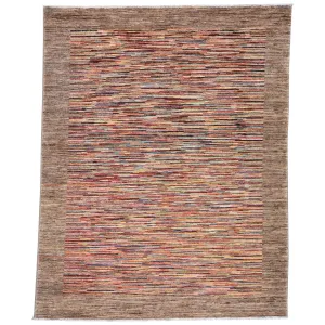 Hand-Knotted Peshawar Striped Gabbeh Design Wool Rug (Size 5.0 X 6.7) Brral-3213
