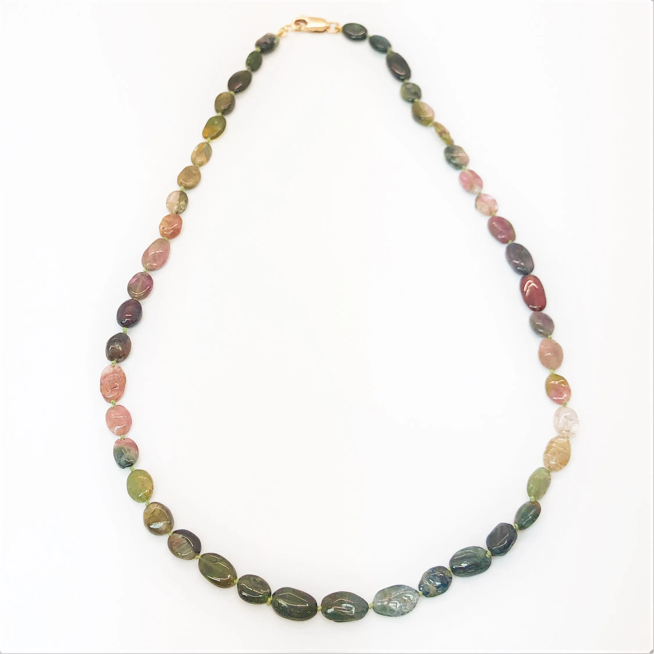 Hand Knotted Rainbow Tourmaline Necklace