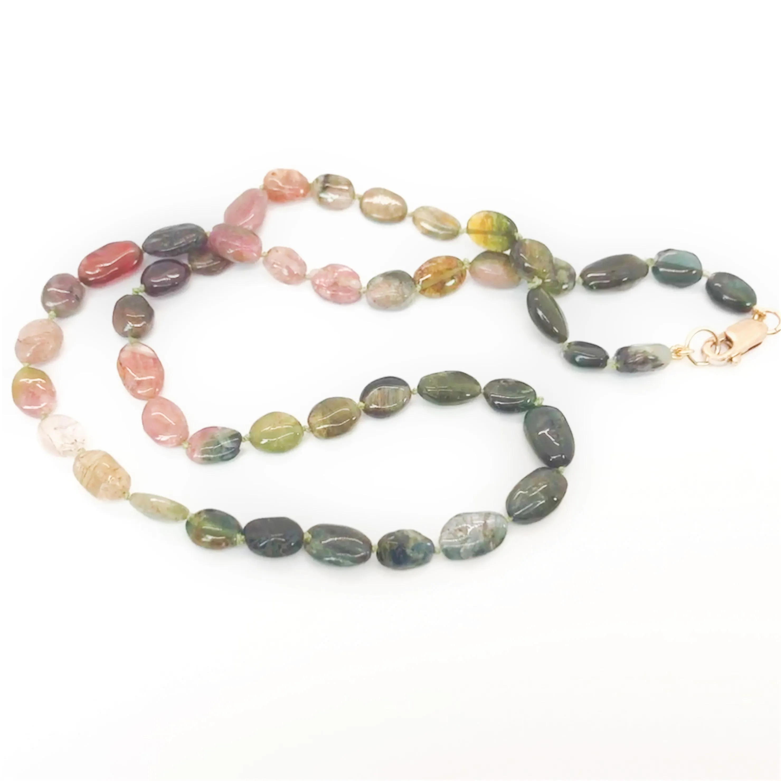 Hand Knotted Rainbow Tourmaline Necklace