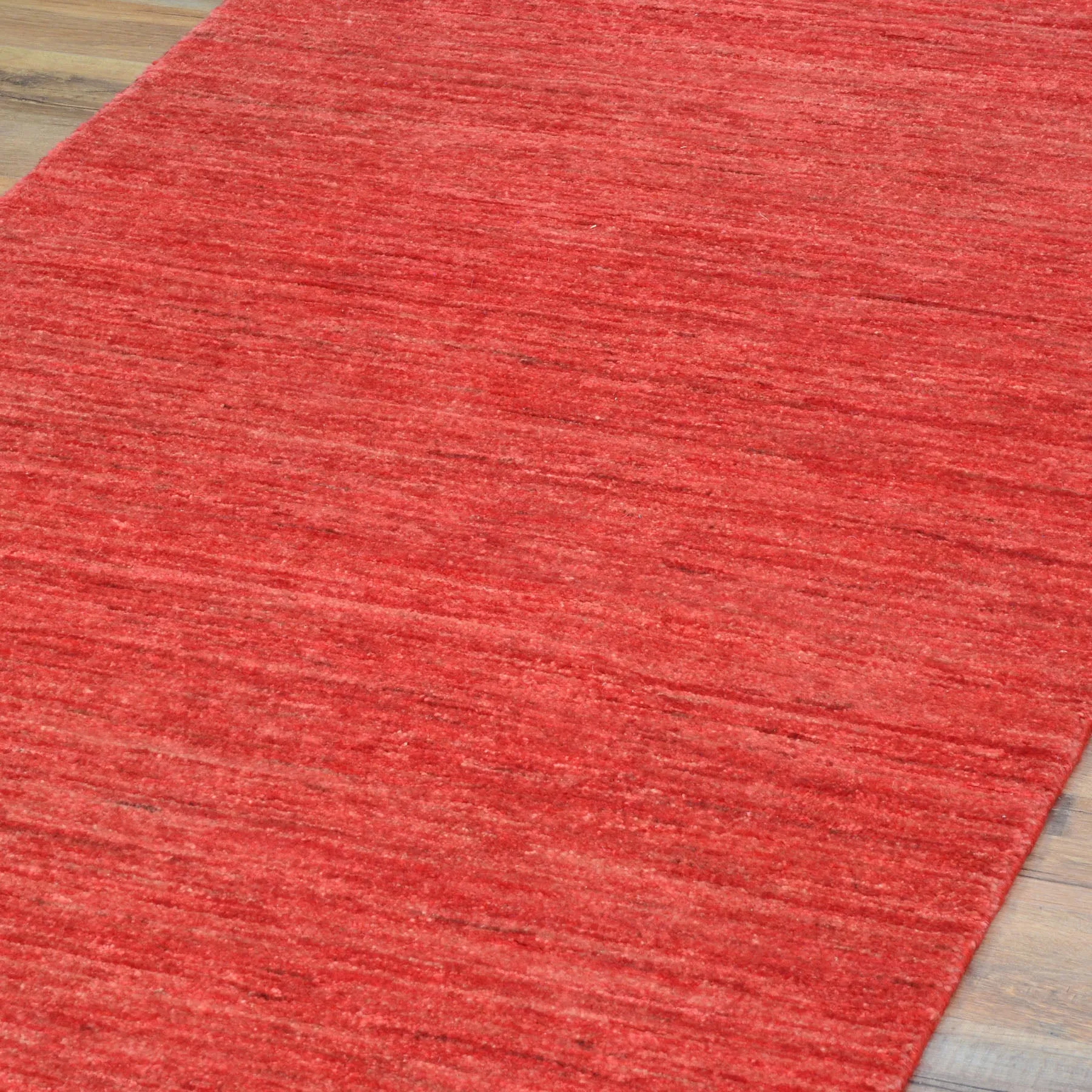 Hand-Knotted Red Contemporary Handmade Wool Rug (Size 2.9 X 10.0) Cwral-8760