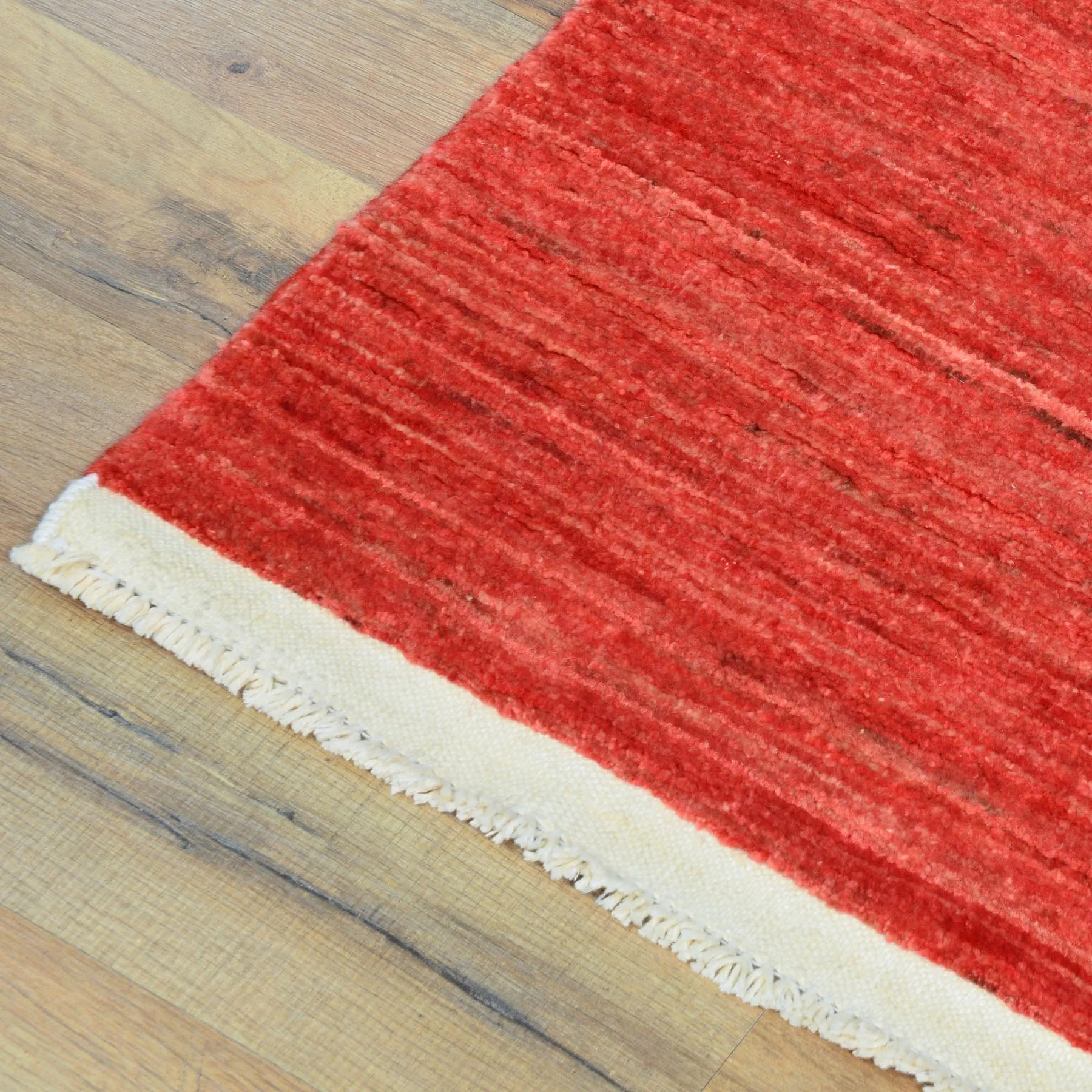 Hand-Knotted Red Contemporary Handmade Wool Rug (Size 2.9 X 10.0) Cwral-8760