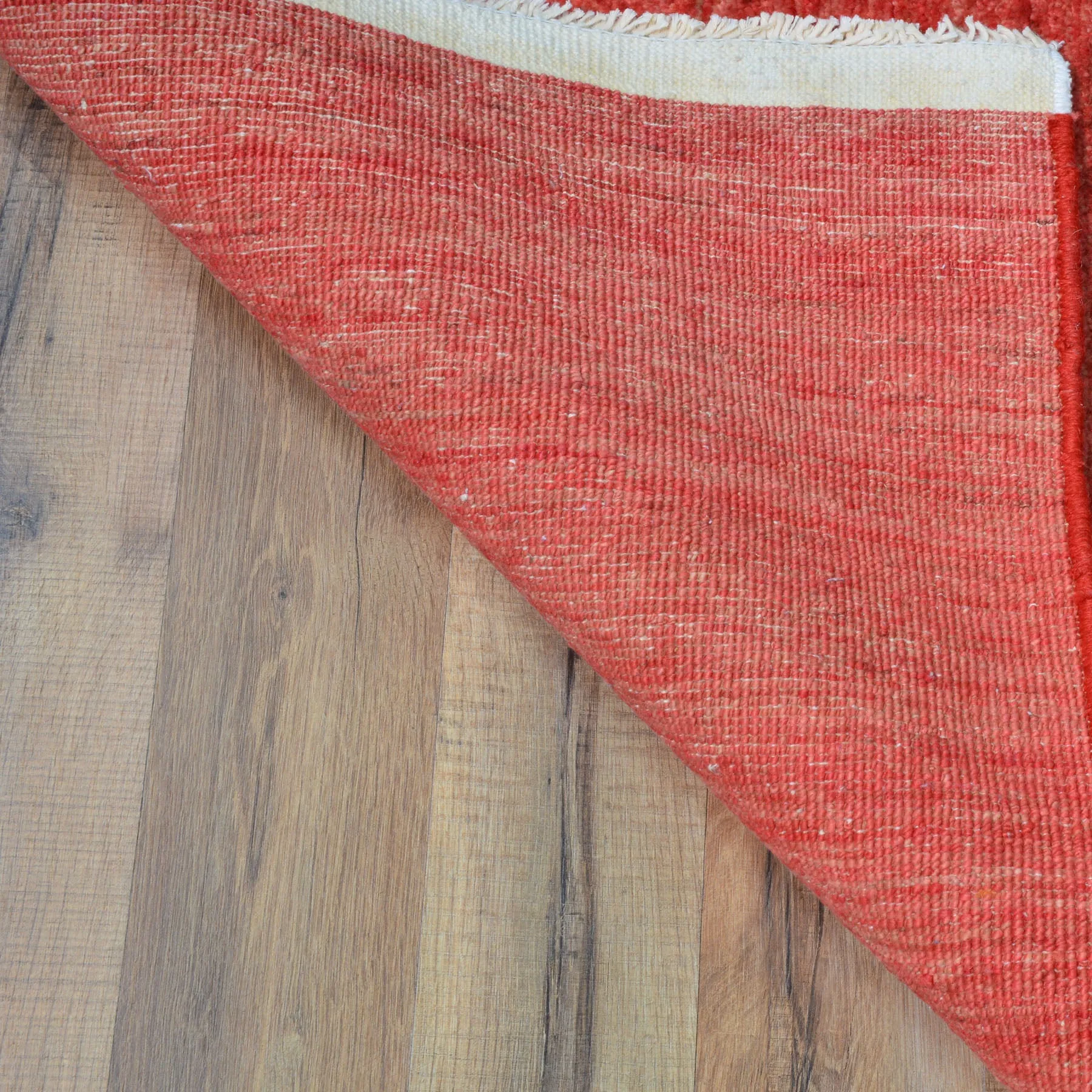 Hand-Knotted Red Contemporary Handmade Wool Rug (Size 2.9 X 10.0) Cwral-8760