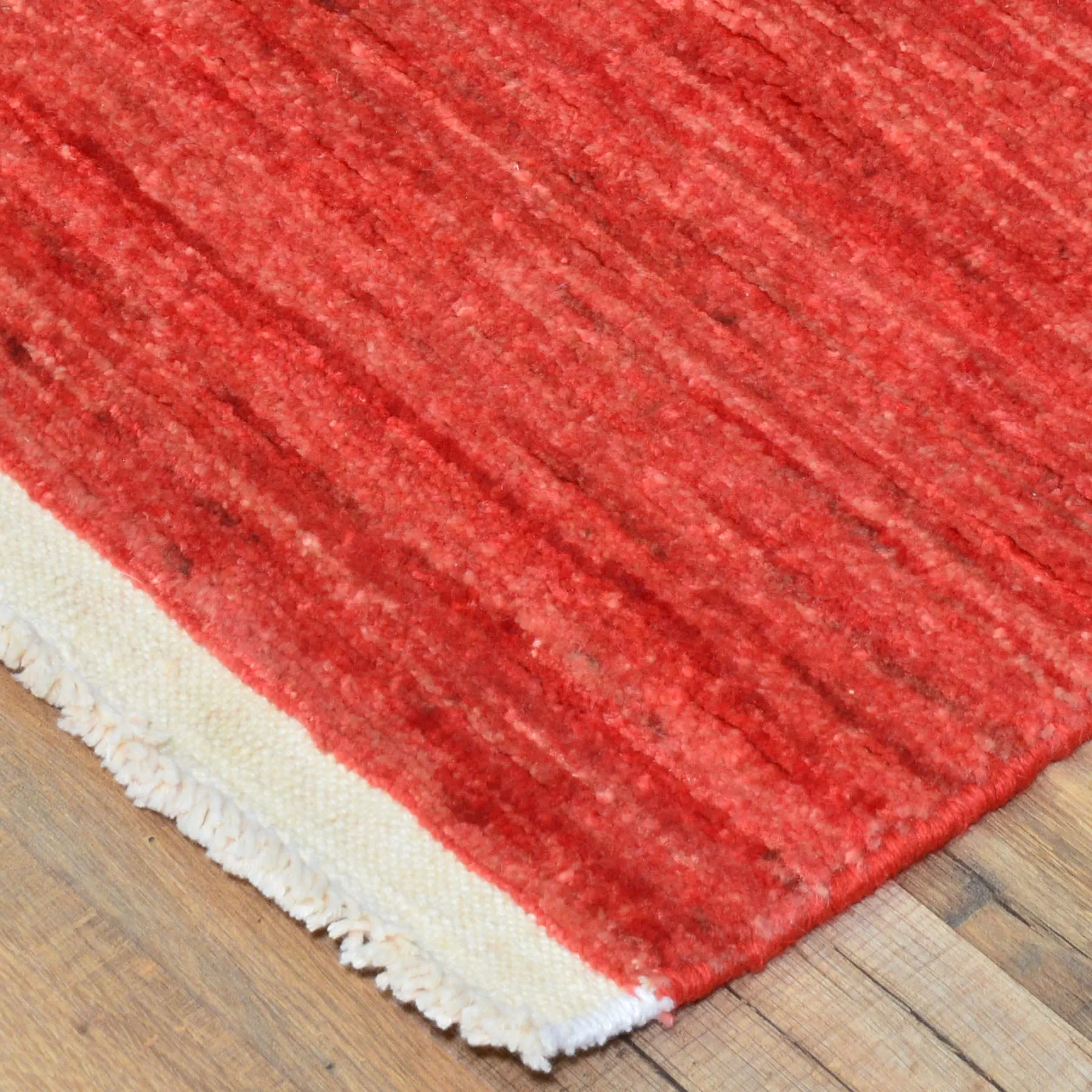 Hand-Knotted Red Contemporary Handmade Wool Rug (Size 2.9 X 10.0) Cwral-8760