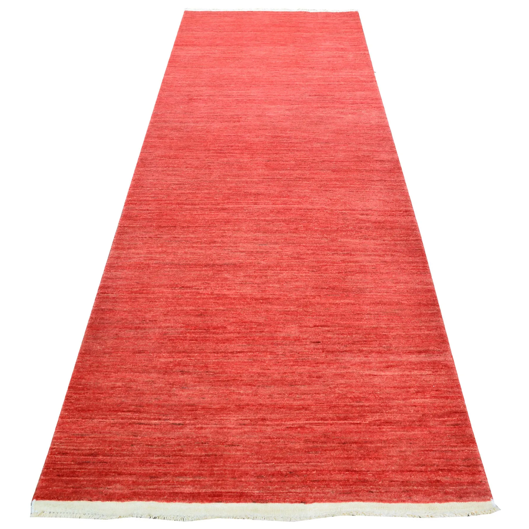 Hand-Knotted Red Contemporary Handmade Wool Rug (Size 2.9 X 10.0) Cwral-8760
