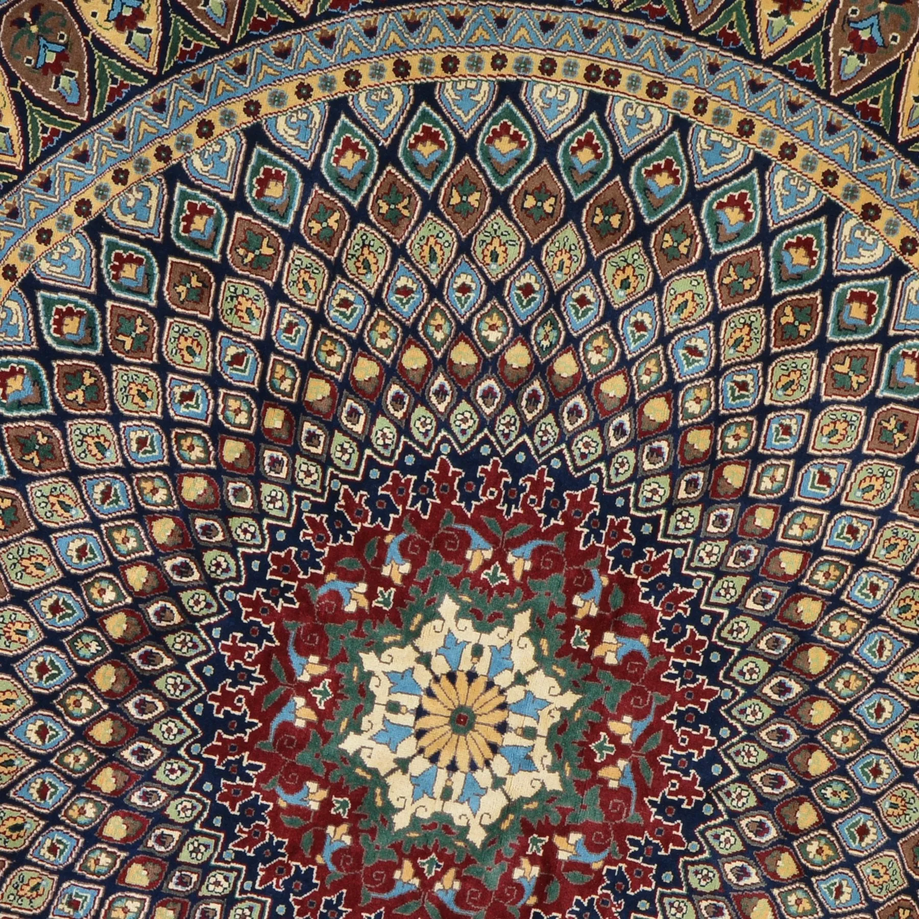 Hand-Knotted Round Peshawar Wool Handmade Rug (Size 8.3 X 8.3) Brral-6471