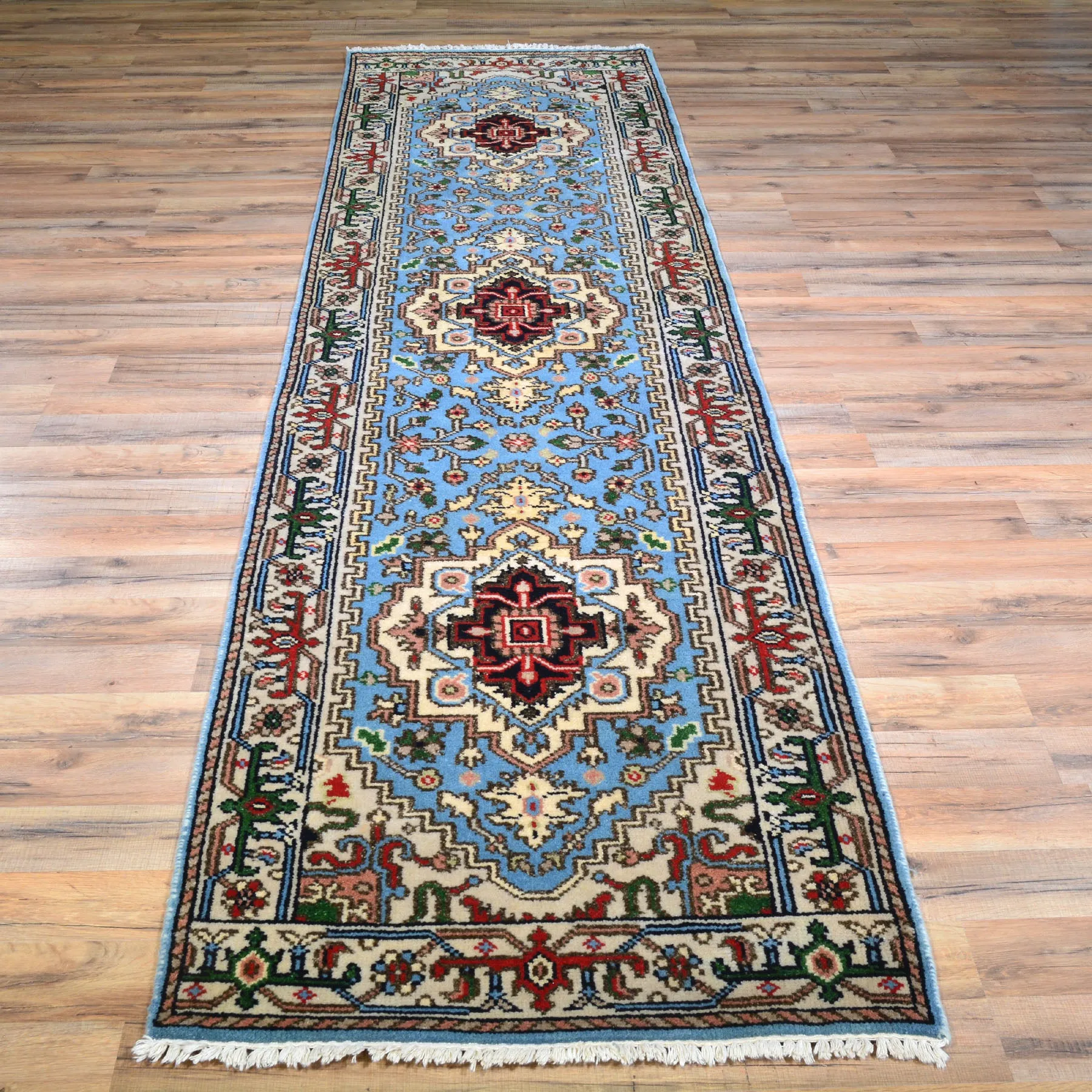 Hand-Knotted Serapi/Hariz Traditional Design 100% Wool Rug (Size 2.8 X 9.11) Brral-1725
