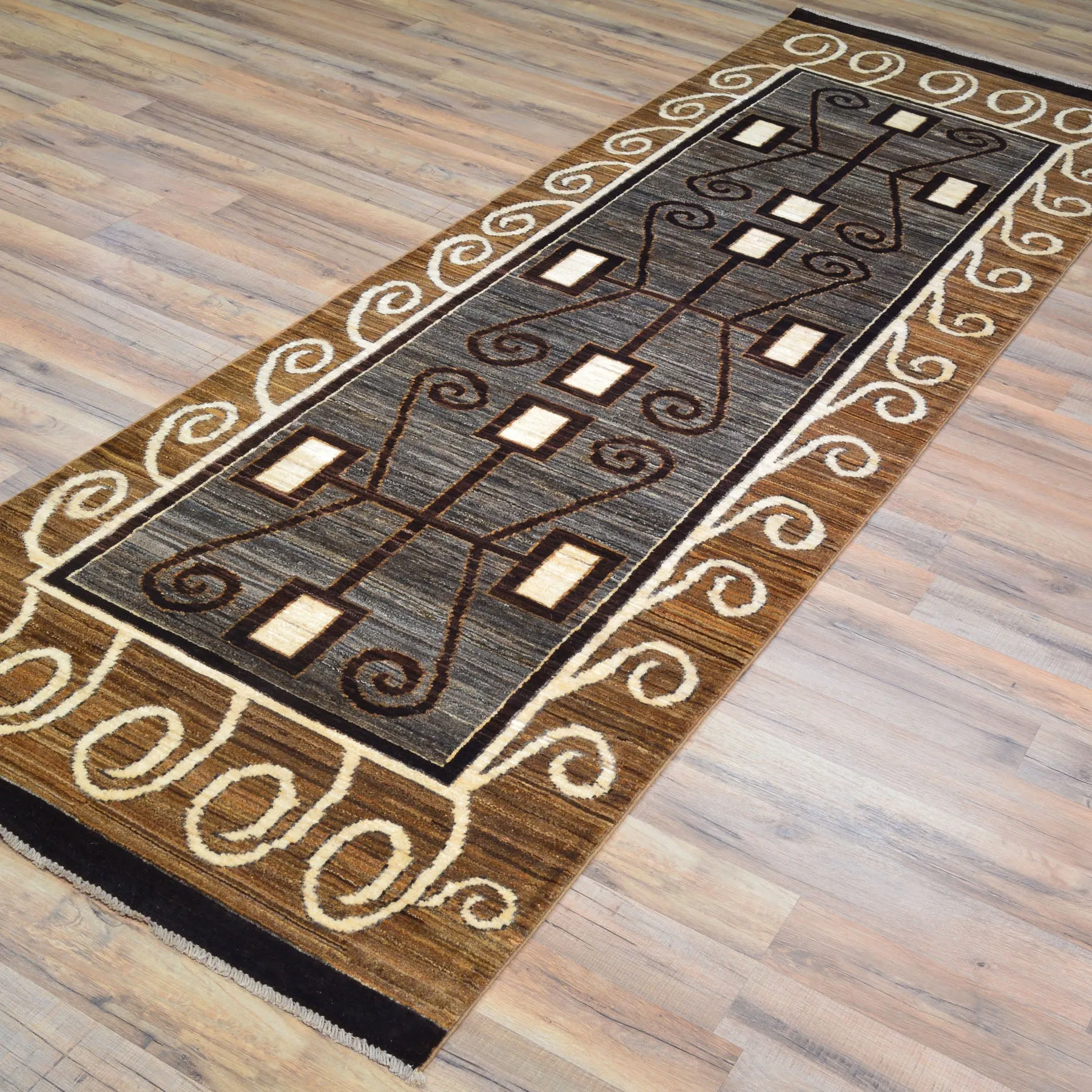 Hand-Knotted Southwestern Design Handmade Wool Rug (Size 2.8 X 8.11) Cwral-9654