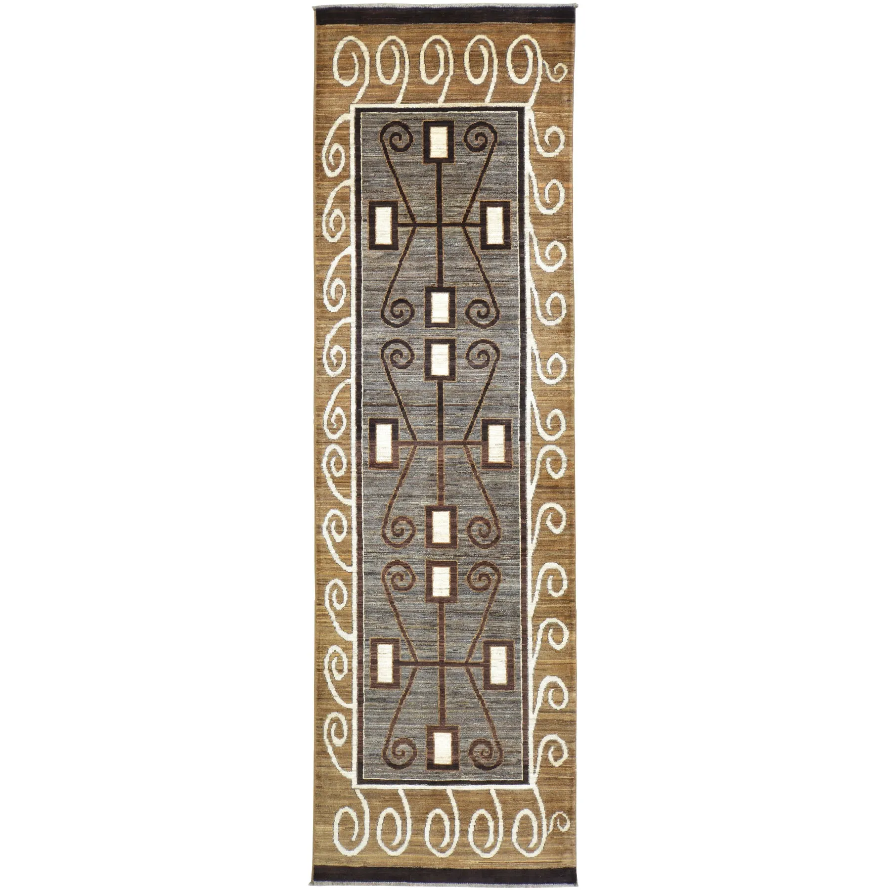 Hand-Knotted Southwestern Design Handmade Wool Rug (Size 2.8 X 8.11) Cwral-9654