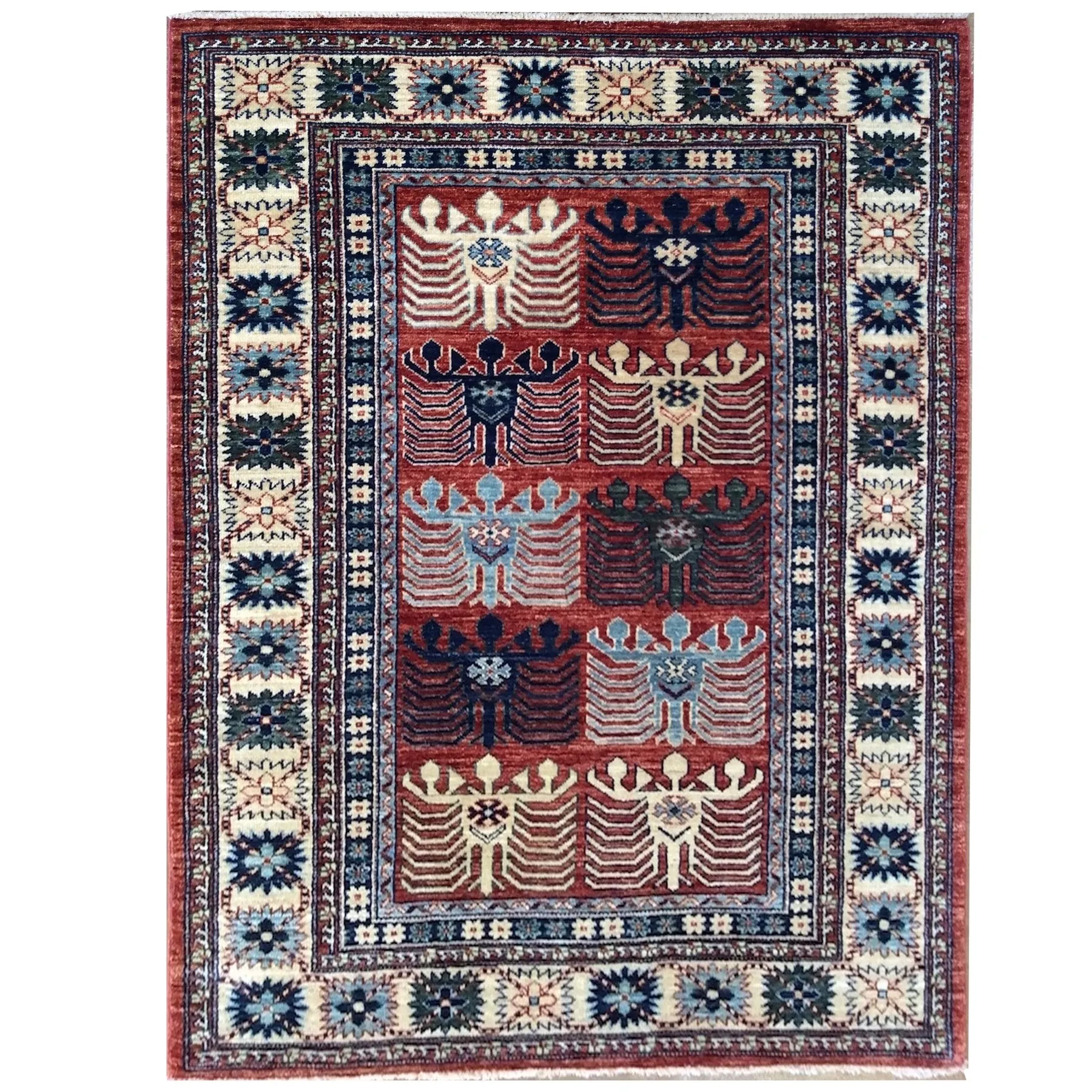Hand-Knotted Stunning Peshawar Chobi Tribal Wool Rug (Size 4.1 X 6.1) Brrsf-651