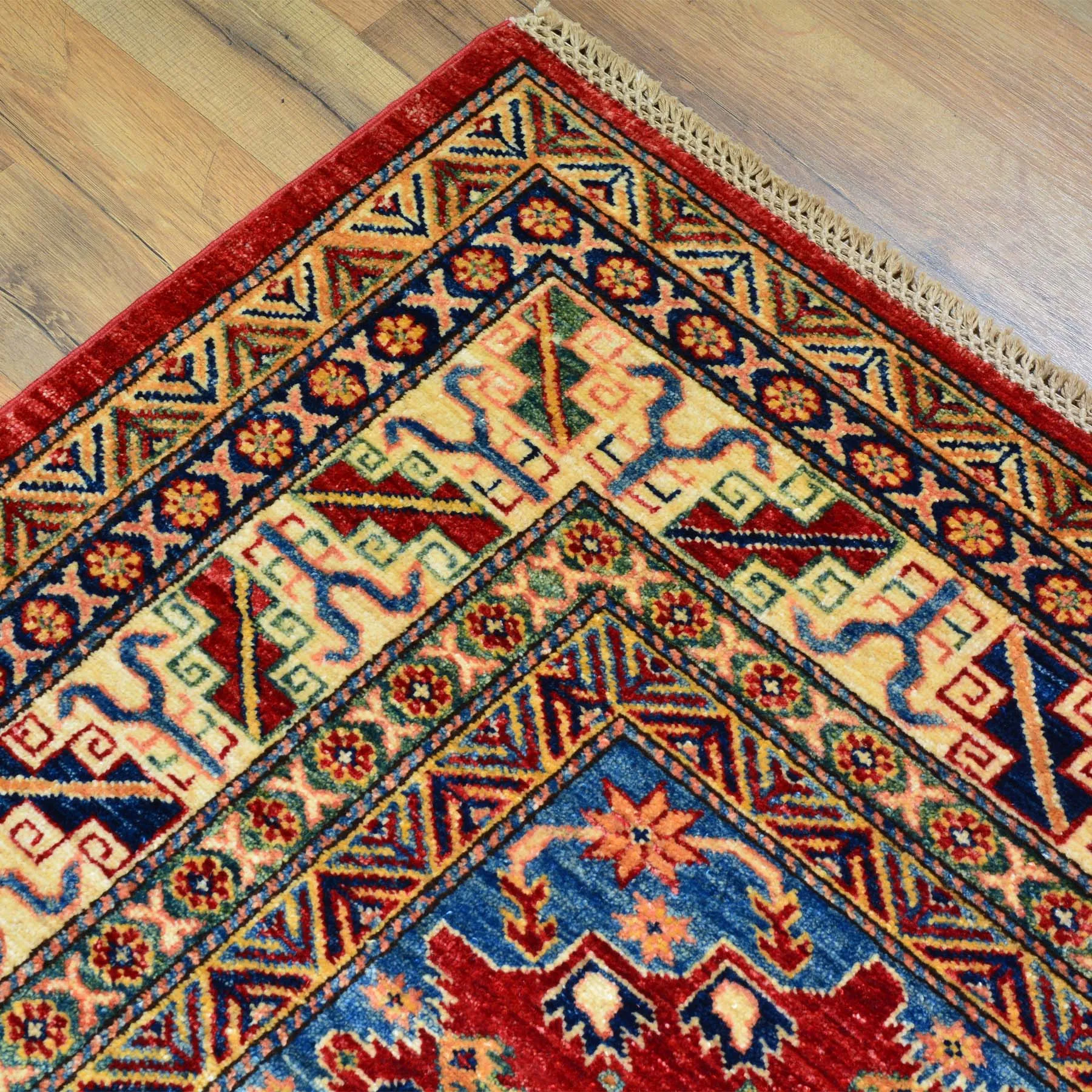 Hand-Knotted Super Kazak Design Handmade Wool Rug (Size 5.0 X 6.7) Brral-4812