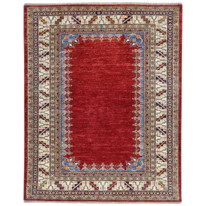 Hand-Knotted Super Kazak Design Handmade Wool Rug (Size 5.0 X 6.7) Brral-4812