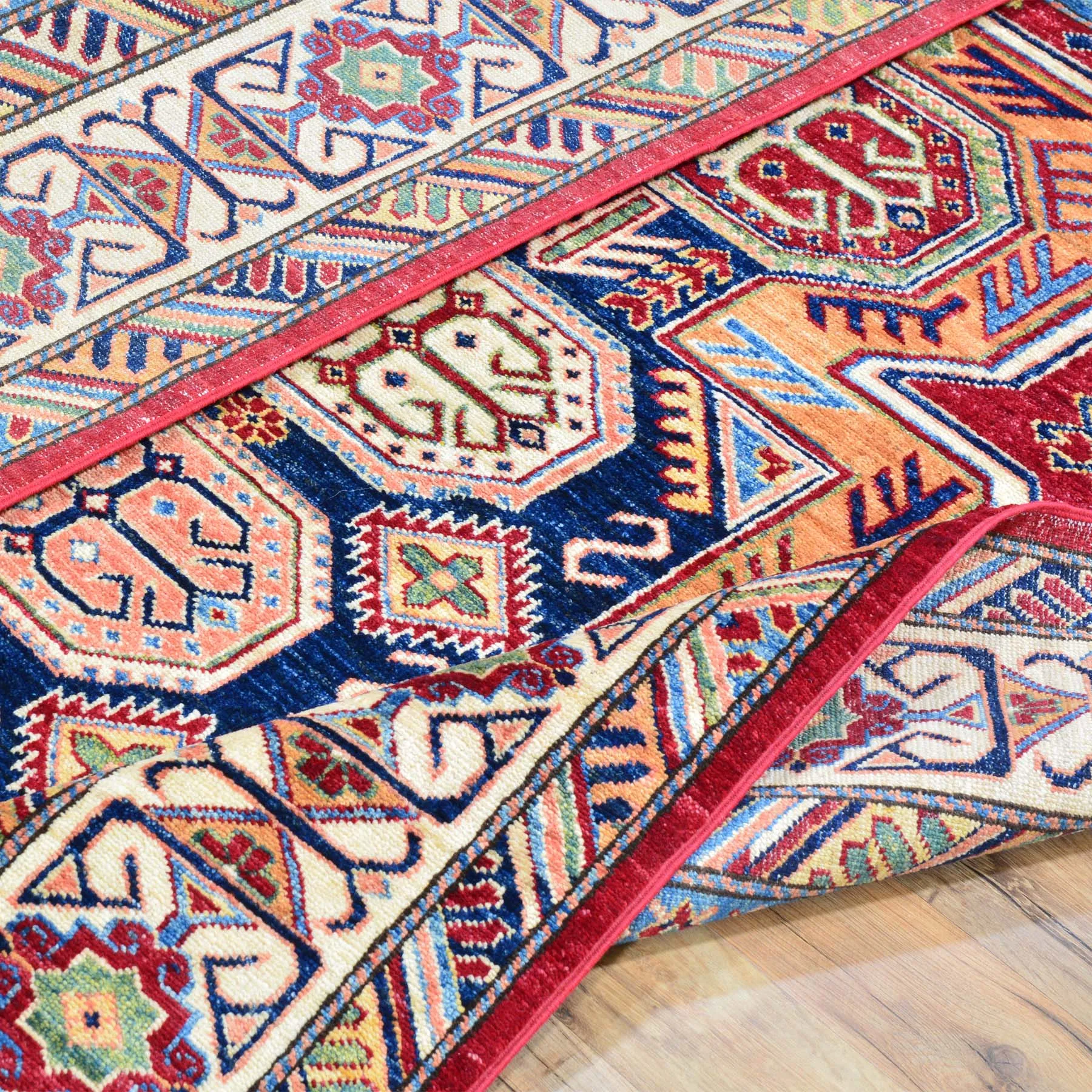 Hand-Knotted Super Kazak Design Wool Handmade Rug (Size 5.0 X 6.10) Brral-3231