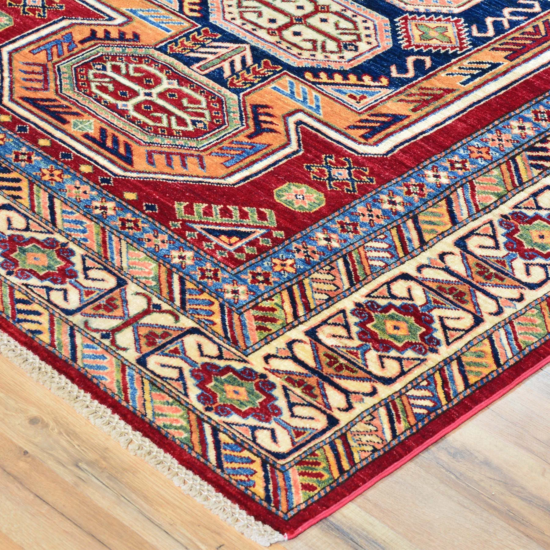 Hand-Knotted Super Kazak Design Wool Handmade Rug (Size 5.0 X 6.10) Brral-3231