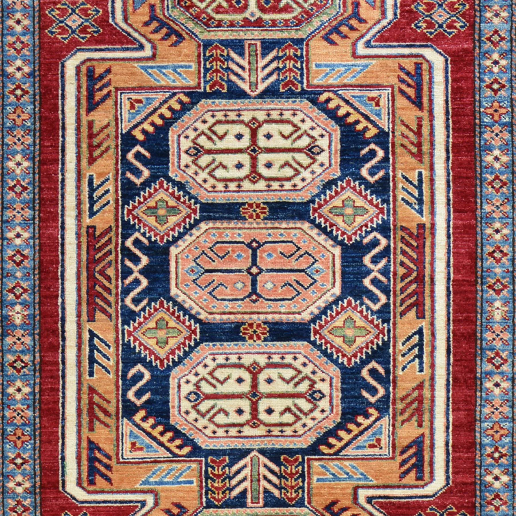 Hand-Knotted Super Kazak Design Wool Handmade Rug (Size 5.0 X 6.10) Brral-3231
