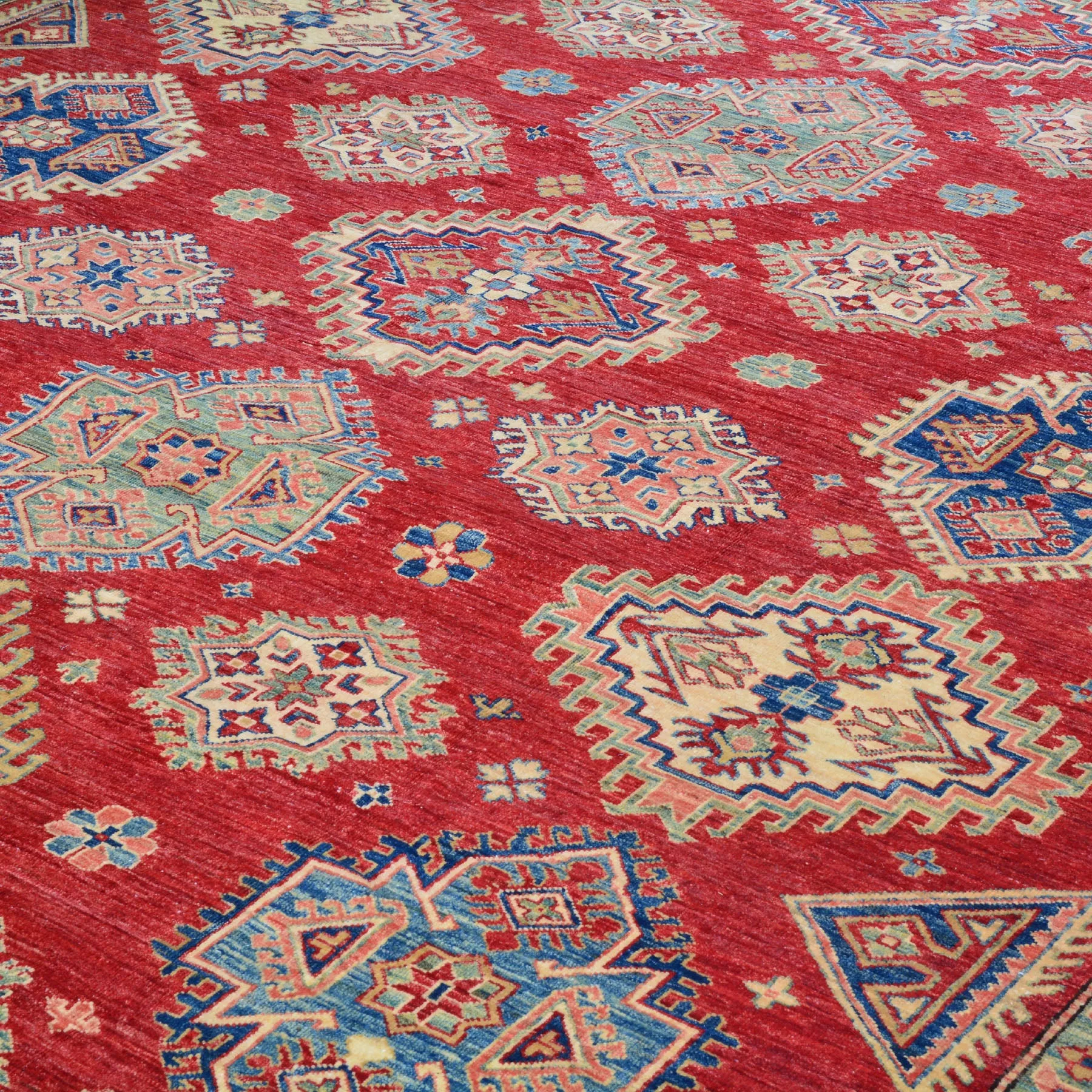 Hand-Knotted Super Kazak Wool Handmade Rug (Size 10.0 X 13.9) Brral-1332