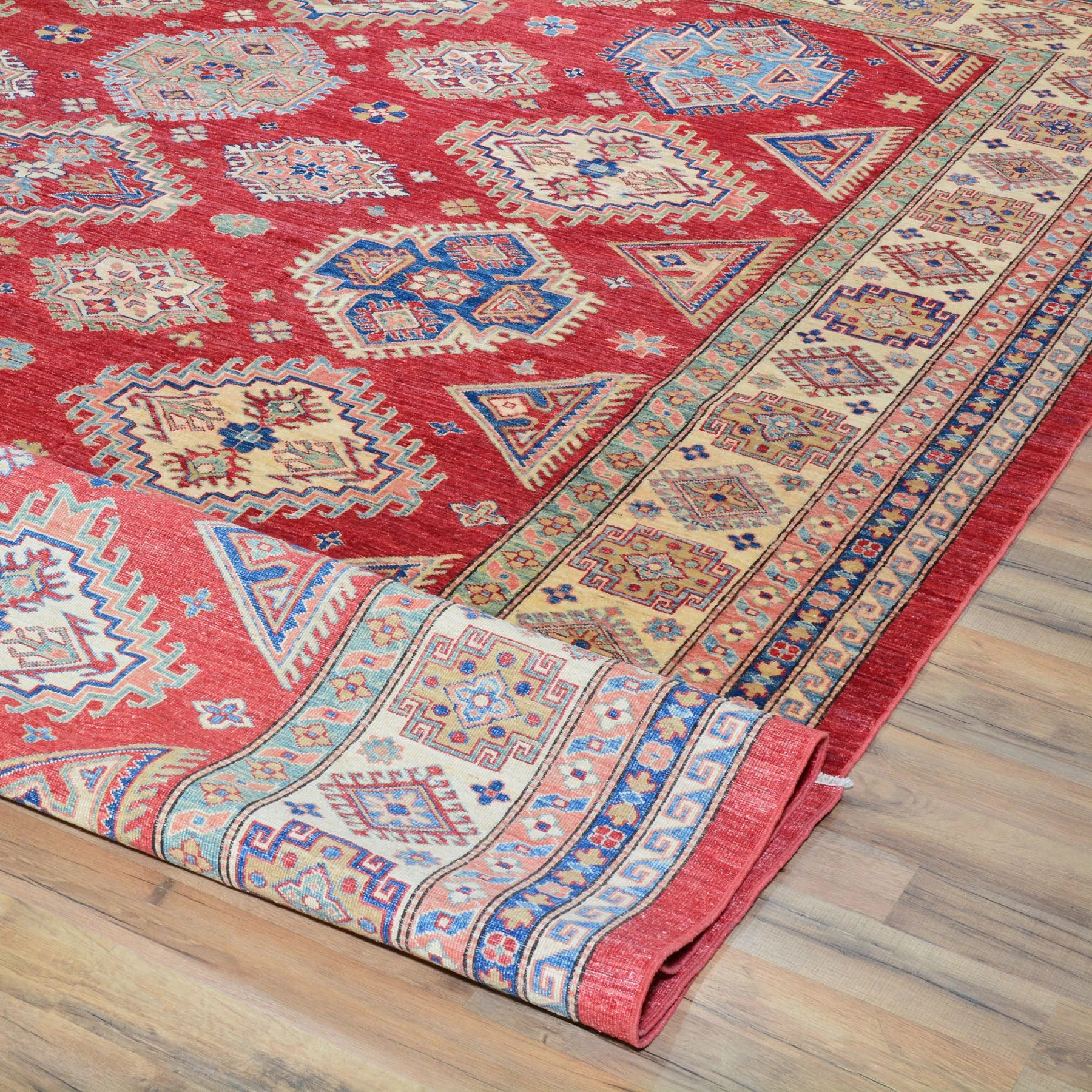 Hand-Knotted Super Kazak Wool Handmade Rug (Size 10.0 X 13.9) Brral-1332