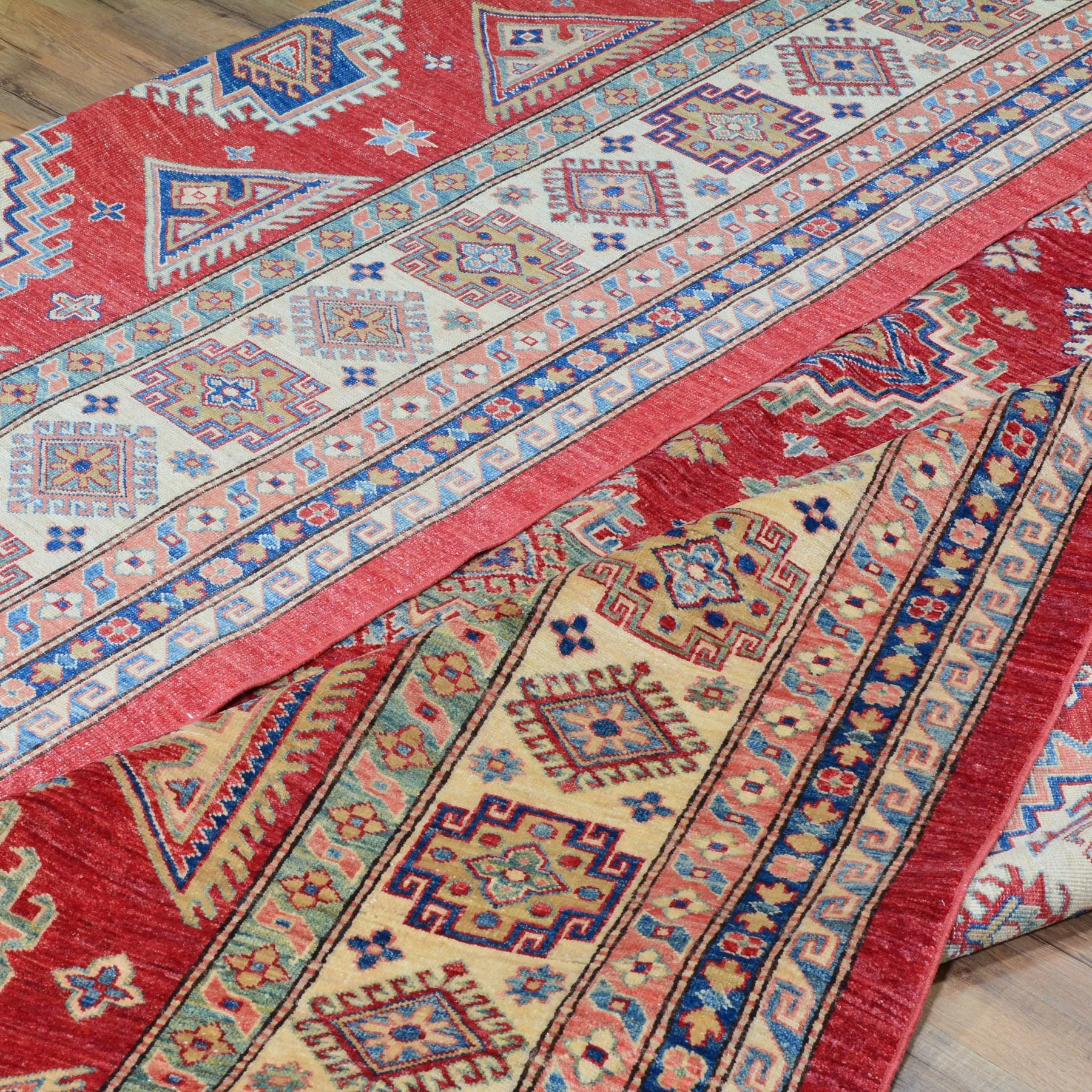 Hand-Knotted Super Kazak Wool Handmade Rug (Size 10.0 X 13.9) Brral-1332