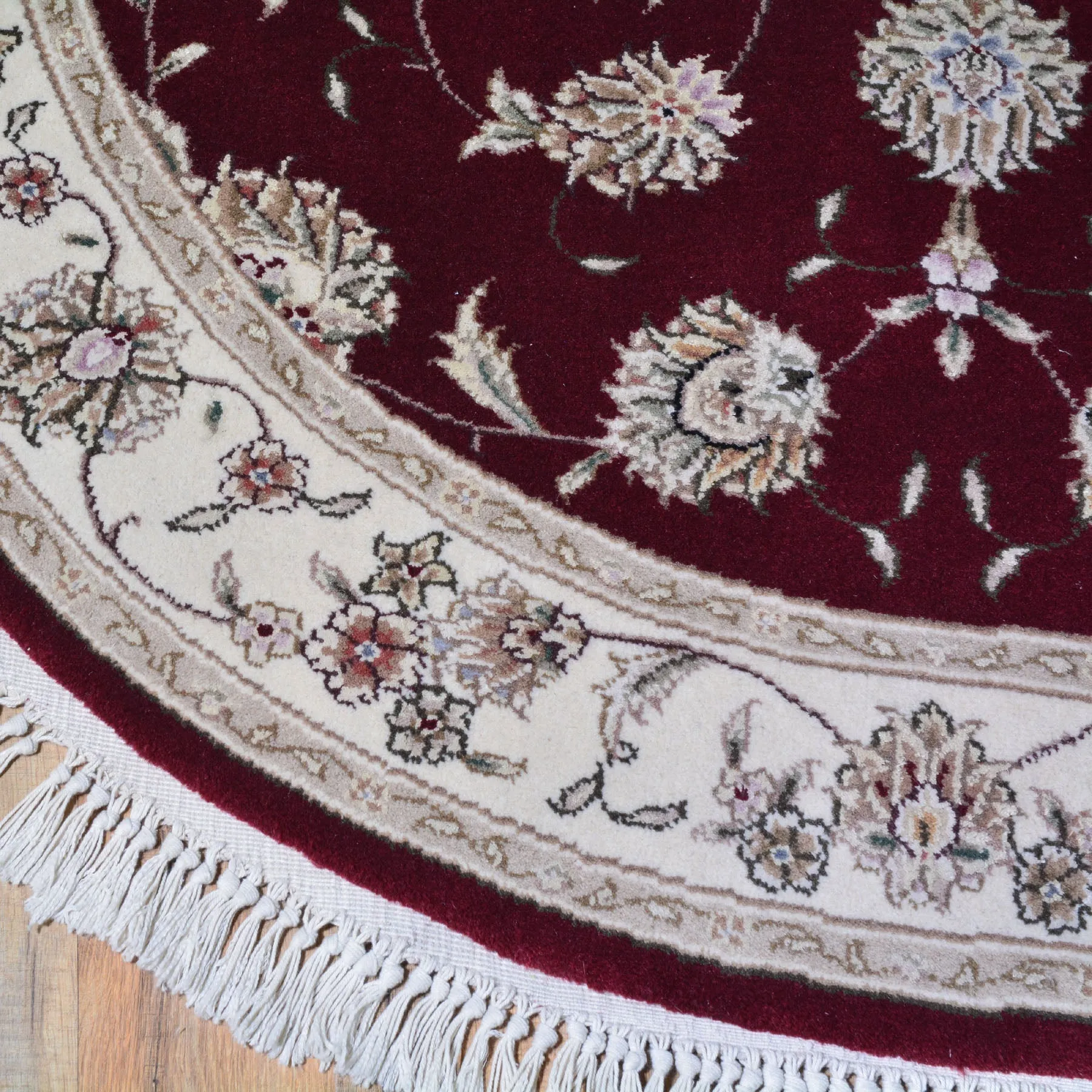 Hand-Knotted Tabriz Design Wool Handmade Rug (Size 4.0 X 4.0) Cwral-7017