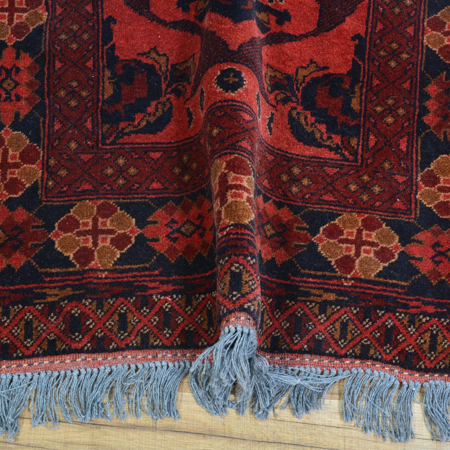 Hand-Knotted Traditional Afghan Tribal Turkoman Wool Oriental Rug (Size 2.6 X 9.9) Cwral-10107