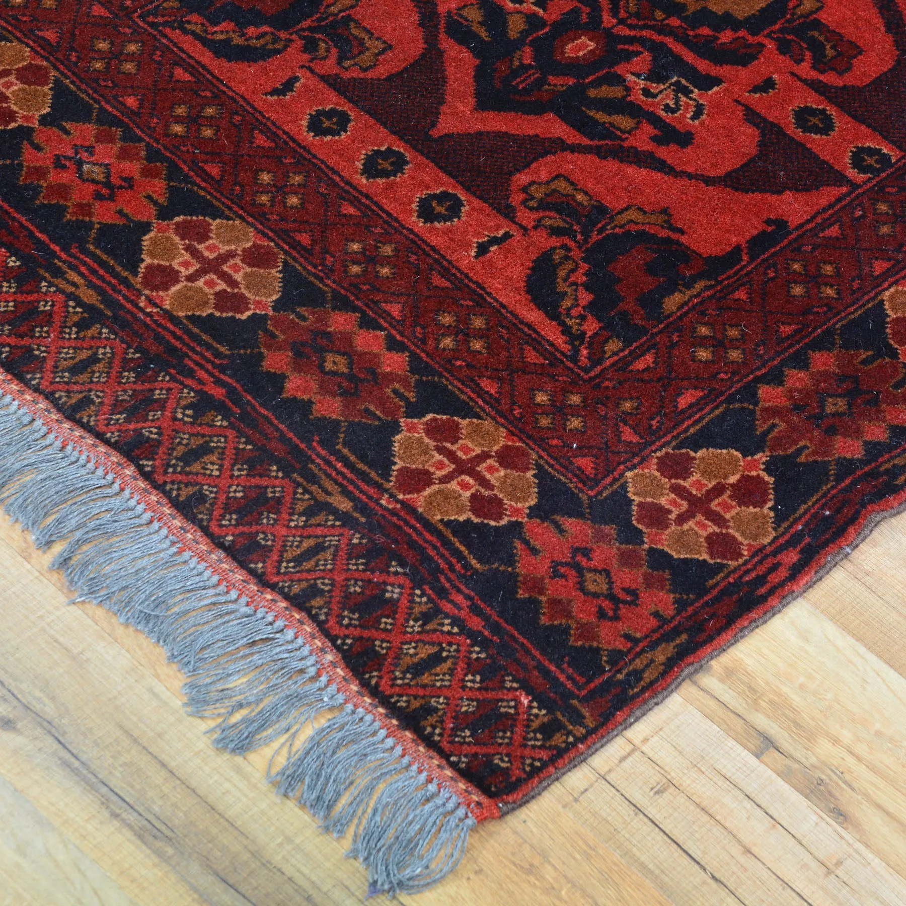 Hand-Knotted Traditional Afghan Tribal Turkoman Wool Oriental Rug (Size 2.6 X 9.9) Cwral-10107