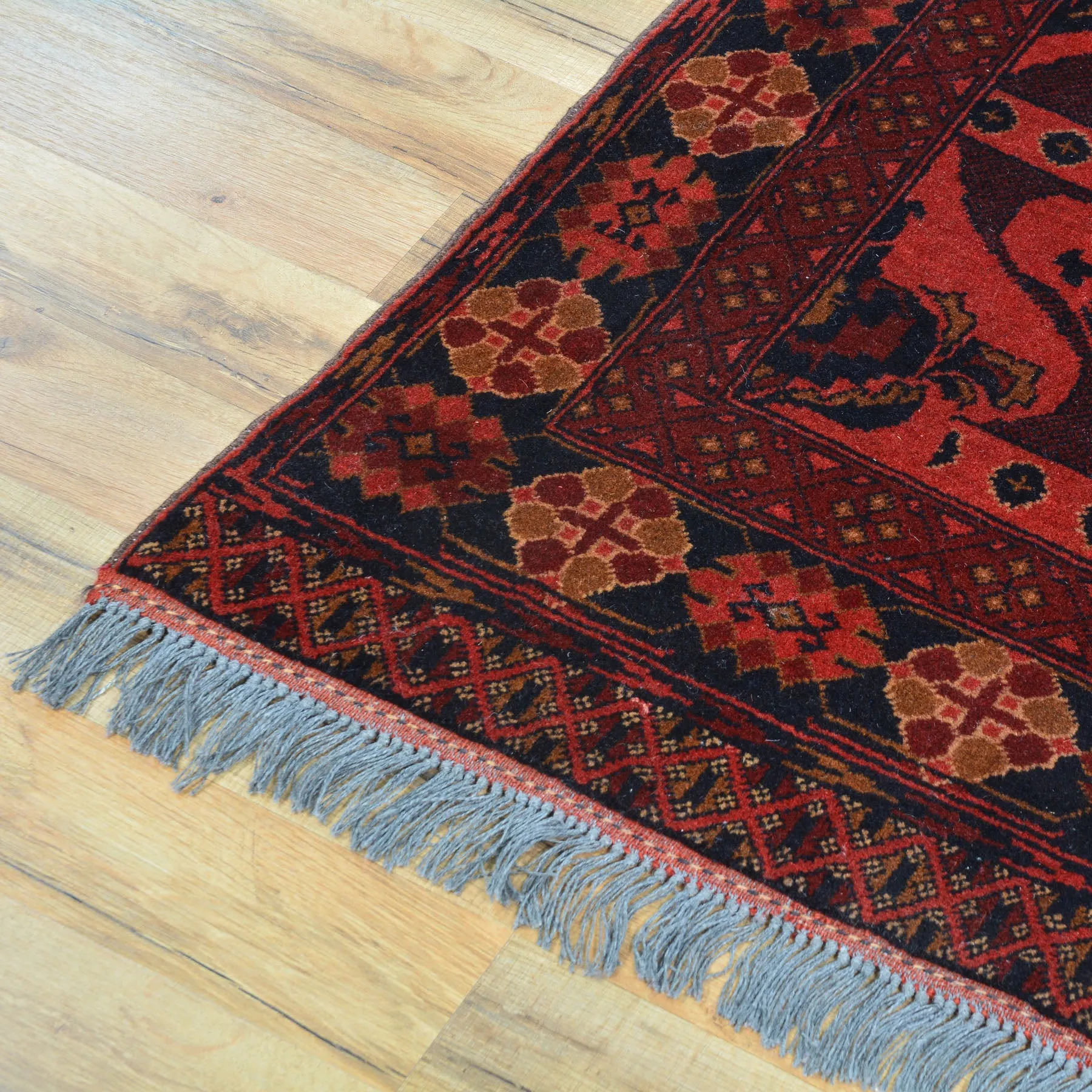 Hand-Knotted Traditional Afghan Tribal Turkoman Wool Oriental Rug (Size 2.6 X 9.9) Cwral-10107