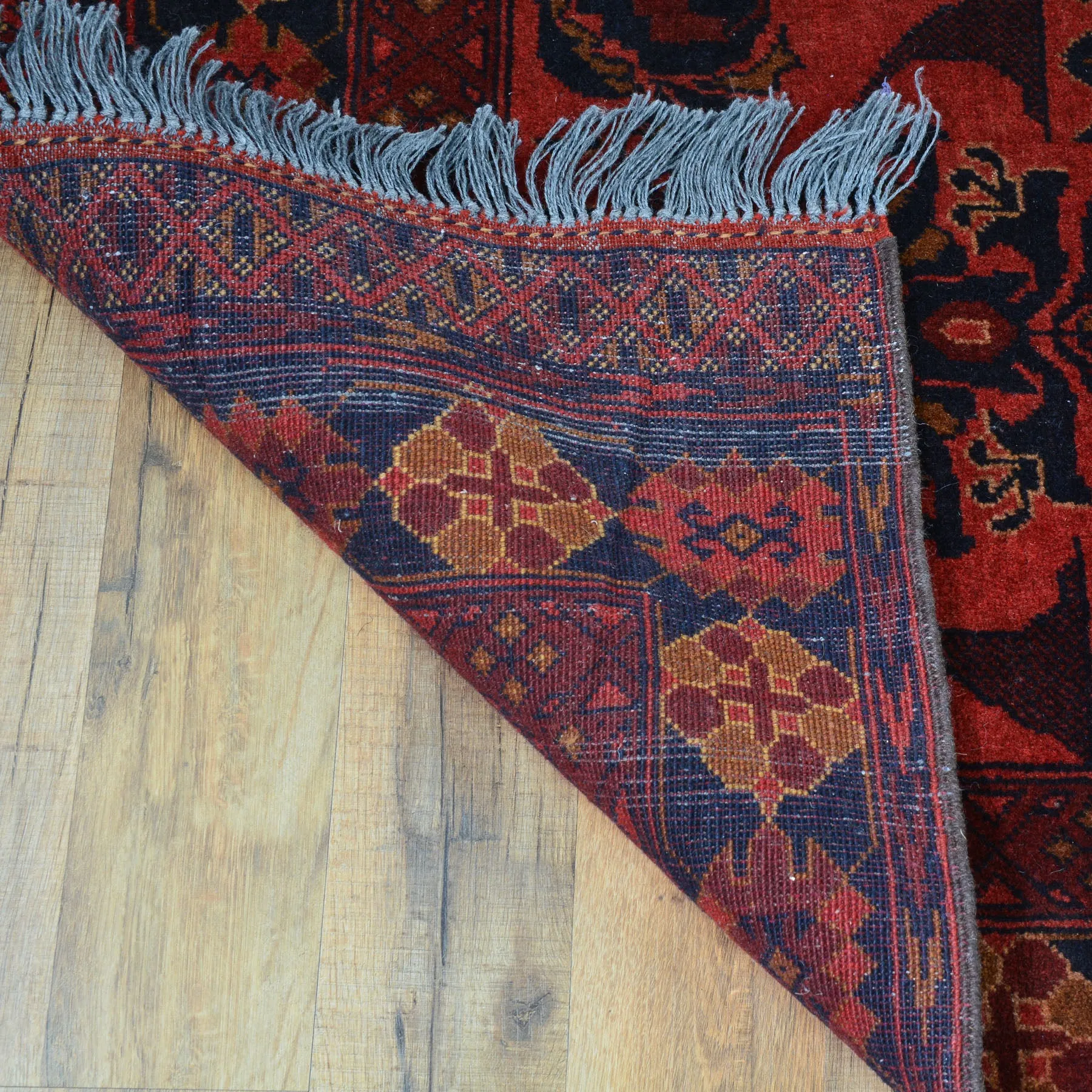 Hand-Knotted Traditional Afghan Tribal Turkoman Wool Oriental Rug (Size 2.6 X 9.9) Cwral-10107