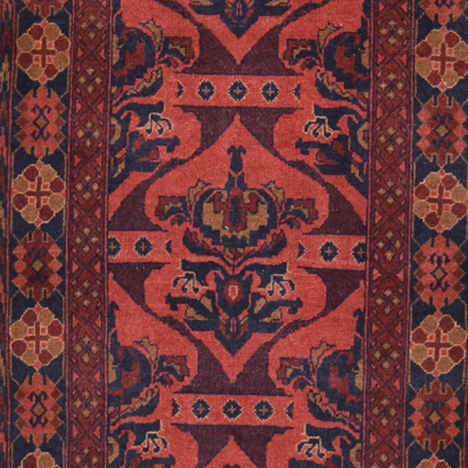 Hand-Knotted Traditional Afghan Tribal Turkoman Wool Oriental Rug (Size 2.6 X 9.9) Cwral-10107