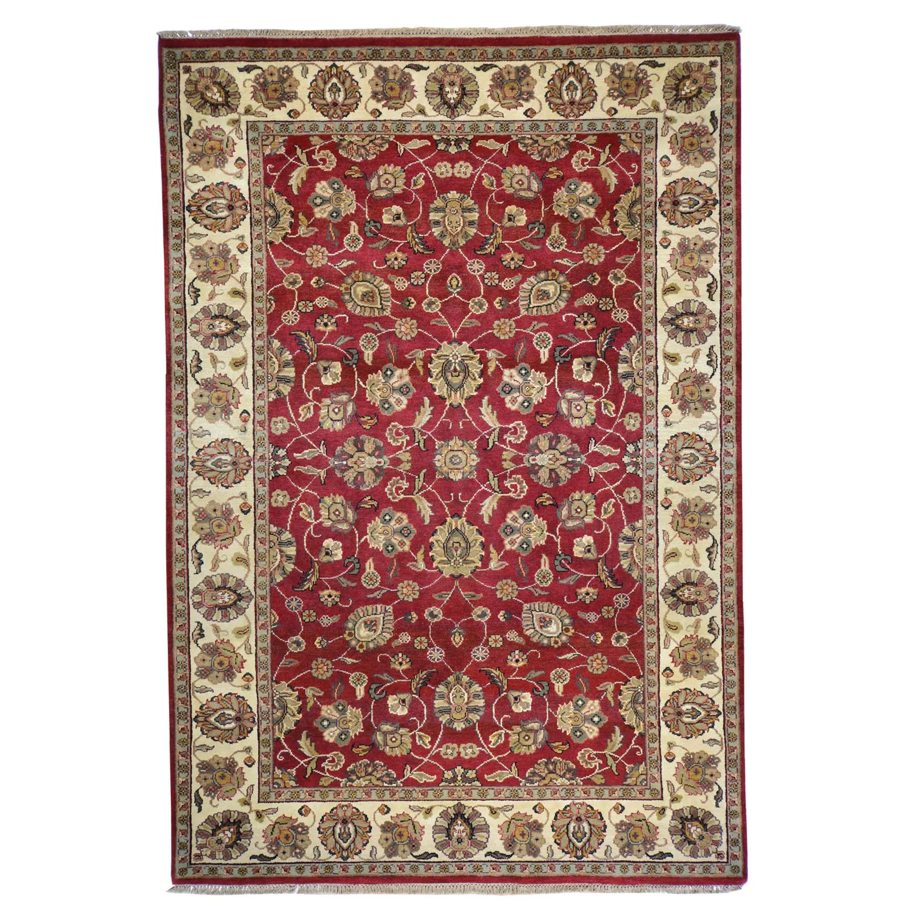 Hand-Knotted Traditional Classic Design Wool Handmade Rug (Size 6.0 X 9.2) Brral-300