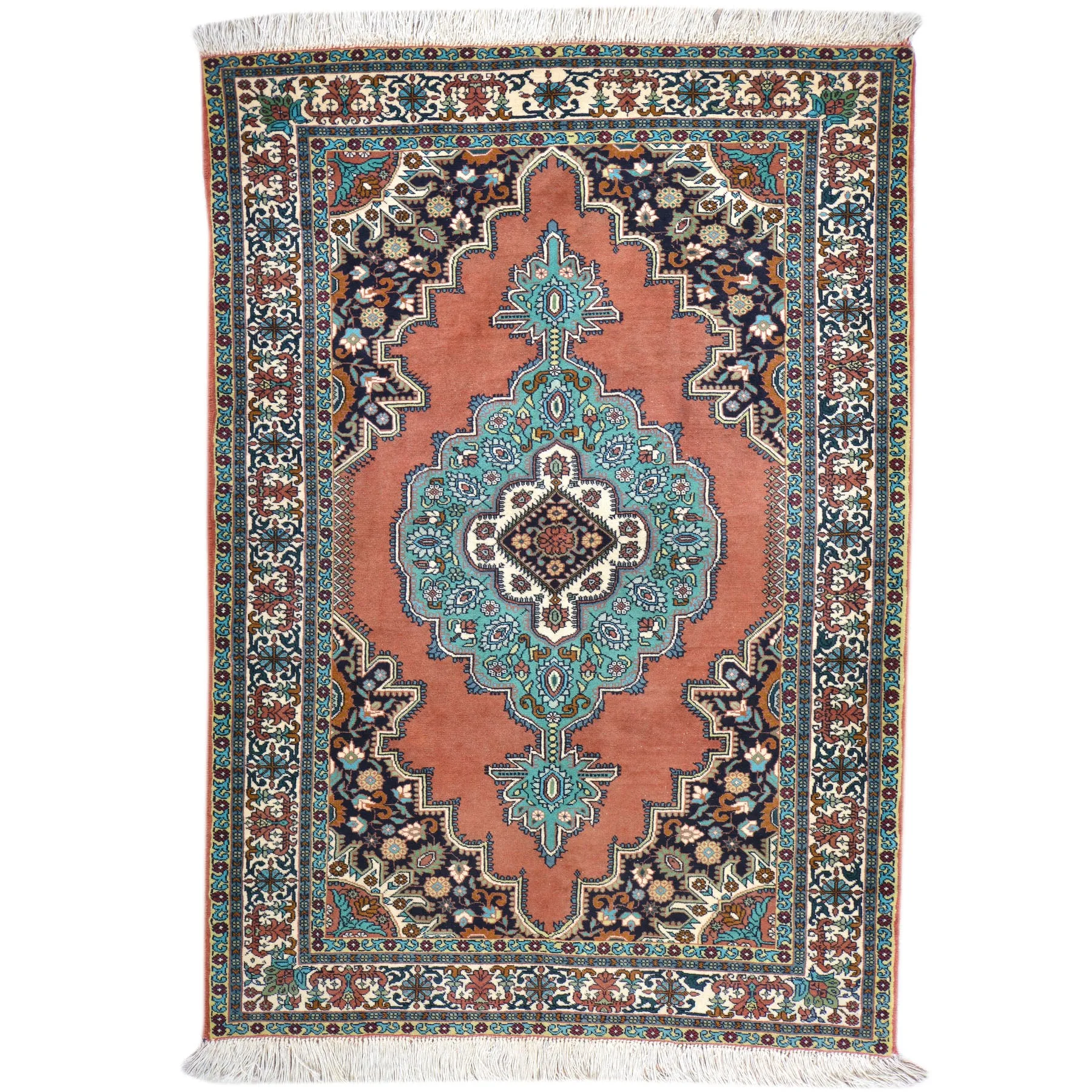 Hand-Knotted Traditional Geometric Design Wool Rug (Size 4.2 X 6.10) Cwral-831