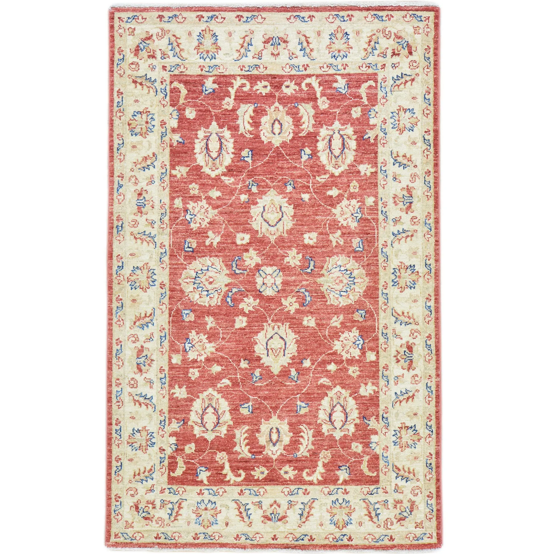 Hand-Knotted Traditional Peshawar Tribal Chobi Wool Rug (Size 3.3 X 5.3) Cwral-9135