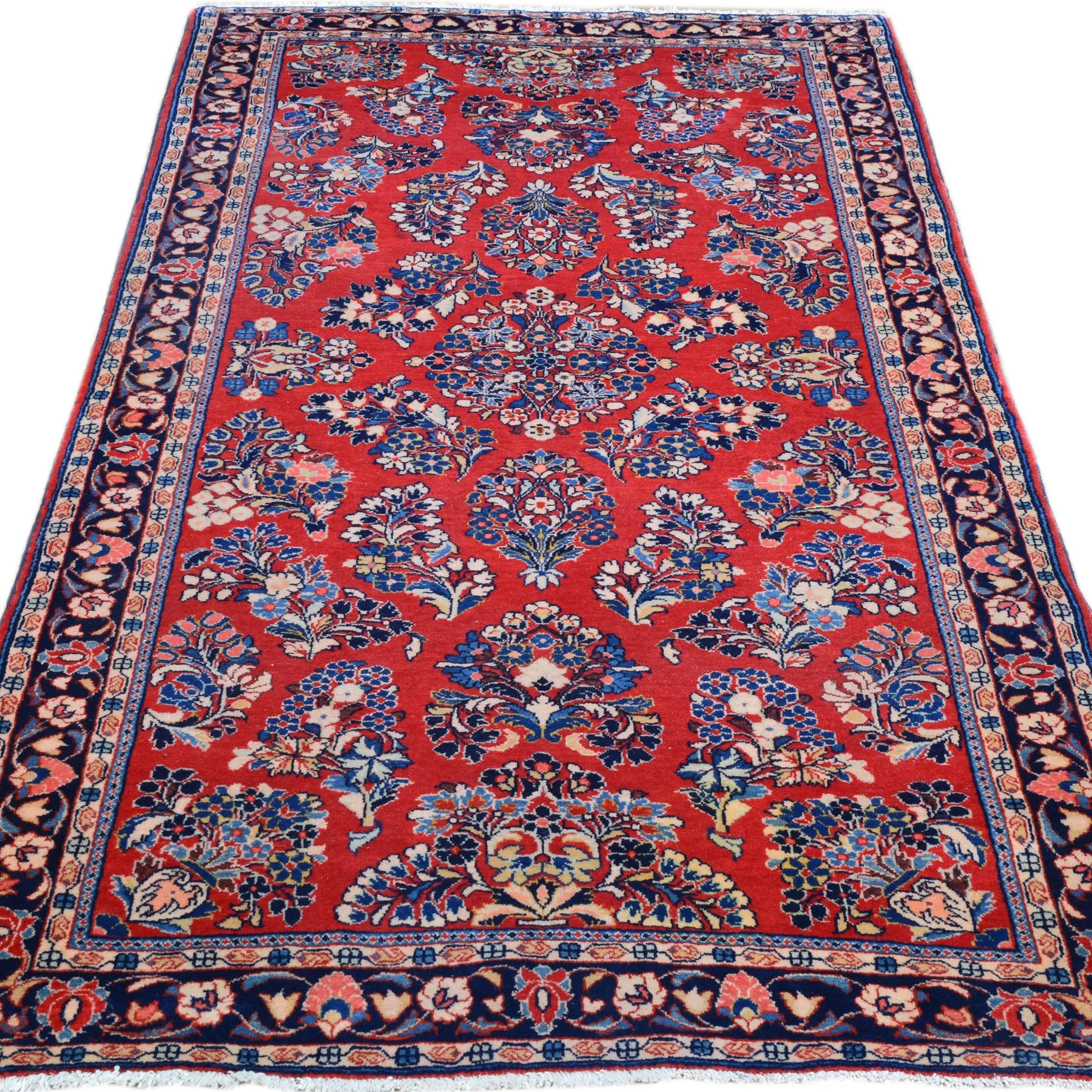 Hand-Knotted Traditional Sarouk 100% Wool Handmade Rug (Size 3.3 X 6.3) Cwral-9147