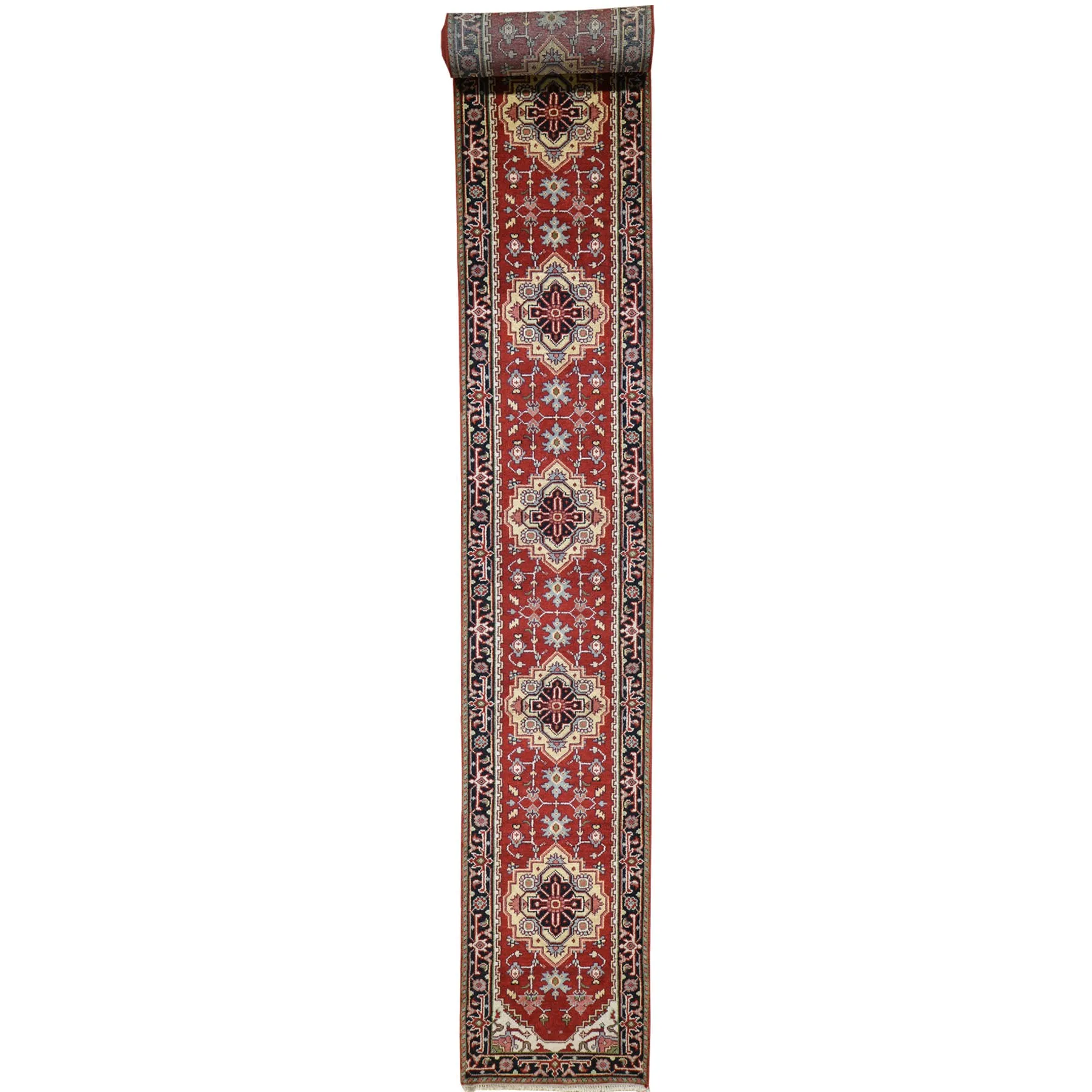 Hand-Knotted Traditional Serapi Design Rug 100% Wool Handmade (Size 2.6 X 19.9) Brral-2814