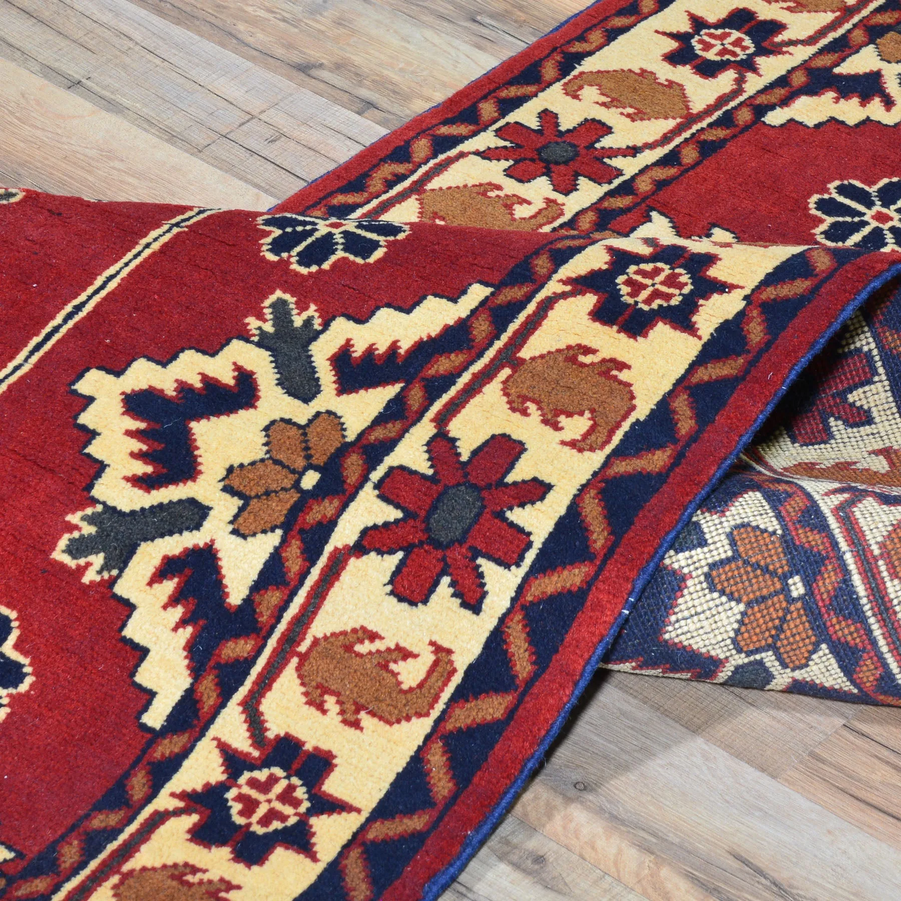 Hand-Knotted Tribal Afghan Karaghai 100% Wool Long Runner Rug (Size 2.3 X 19.4) Brral-4449