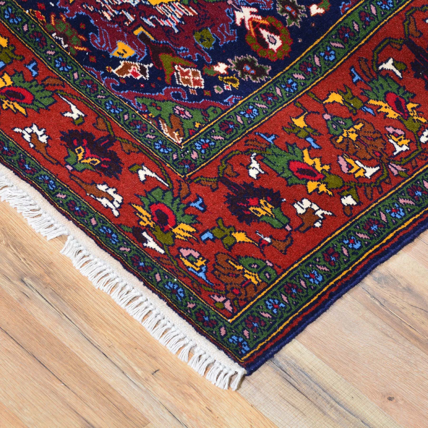 Hand-Knotted Tribal Animal Print Handmade Wool Rug (Size 4.2 X 6.2) Brral-4878