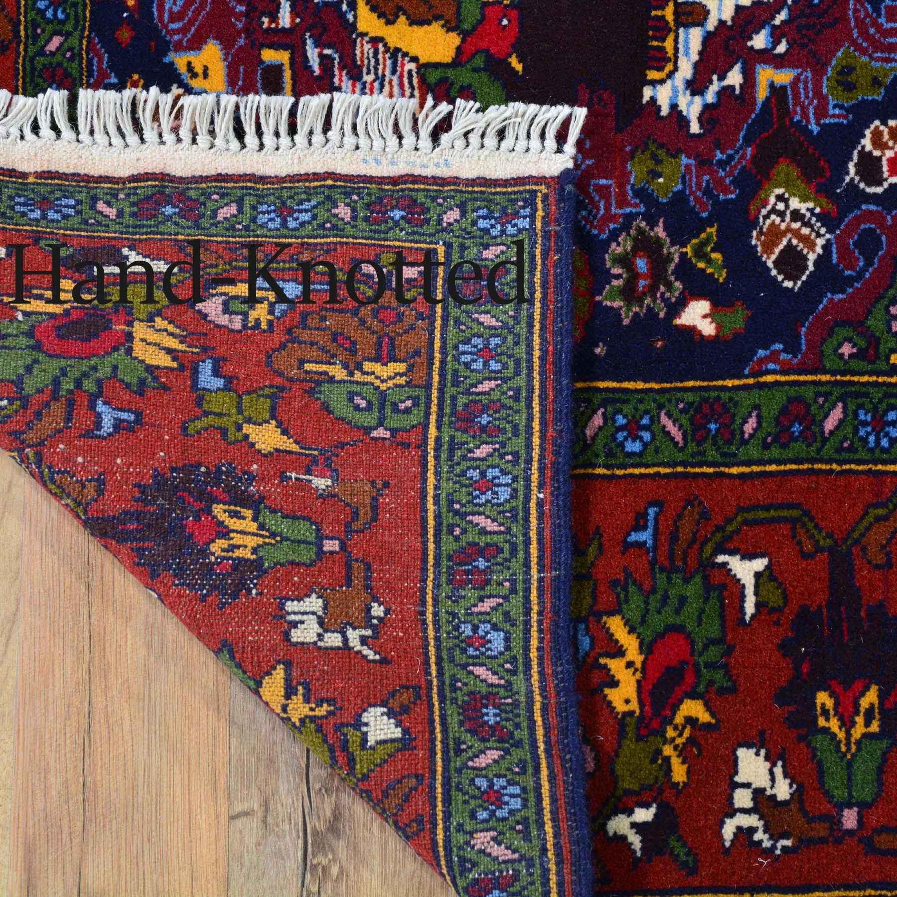 Hand-Knotted Tribal Animal Print Handmade Wool Rug (Size 4.2 X 6.2) Brral-4878