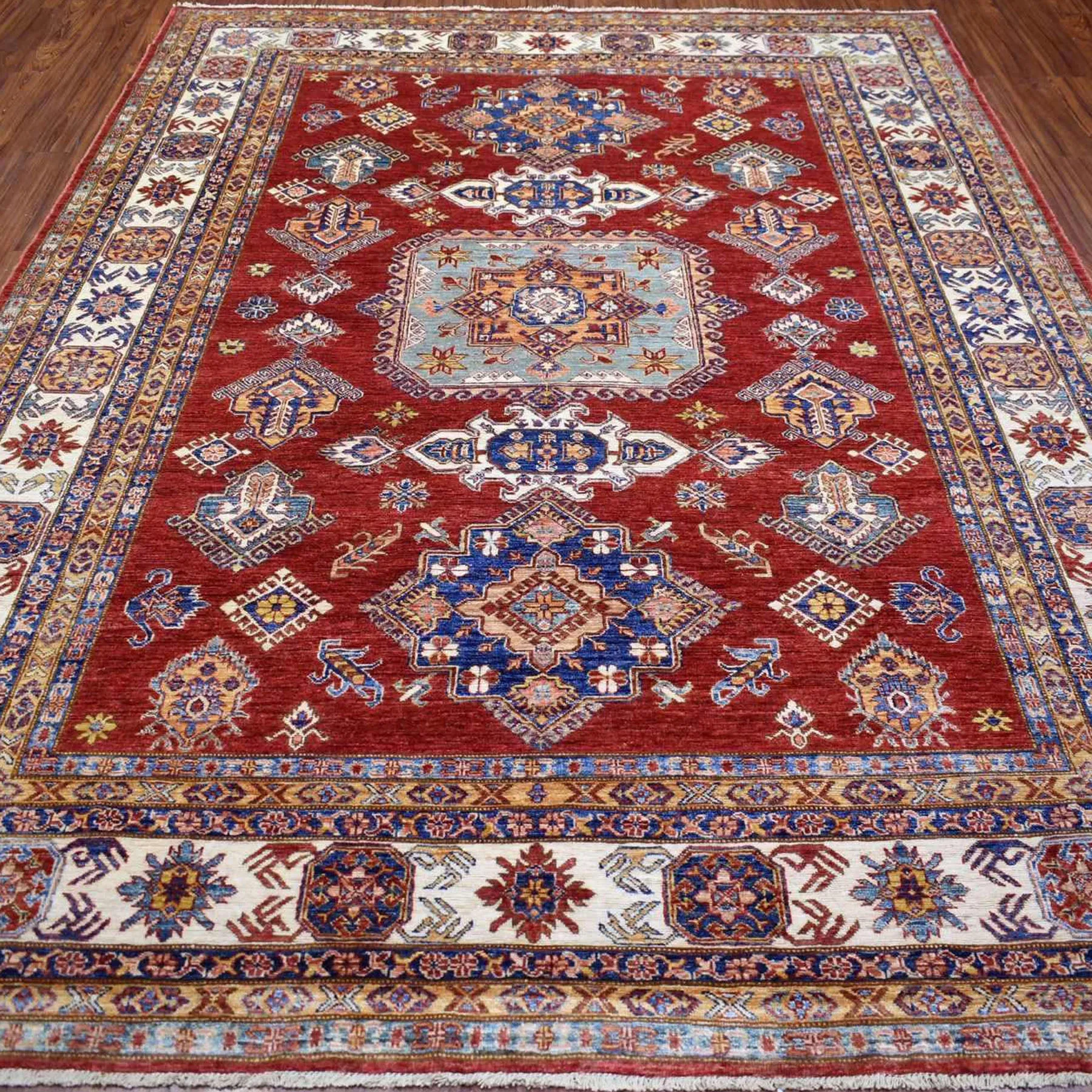 Hand-Knotted Tribal Causanian Design Handmade Wool Traditional Rug (Size 8.1 X 10.2) Cwral-9846
