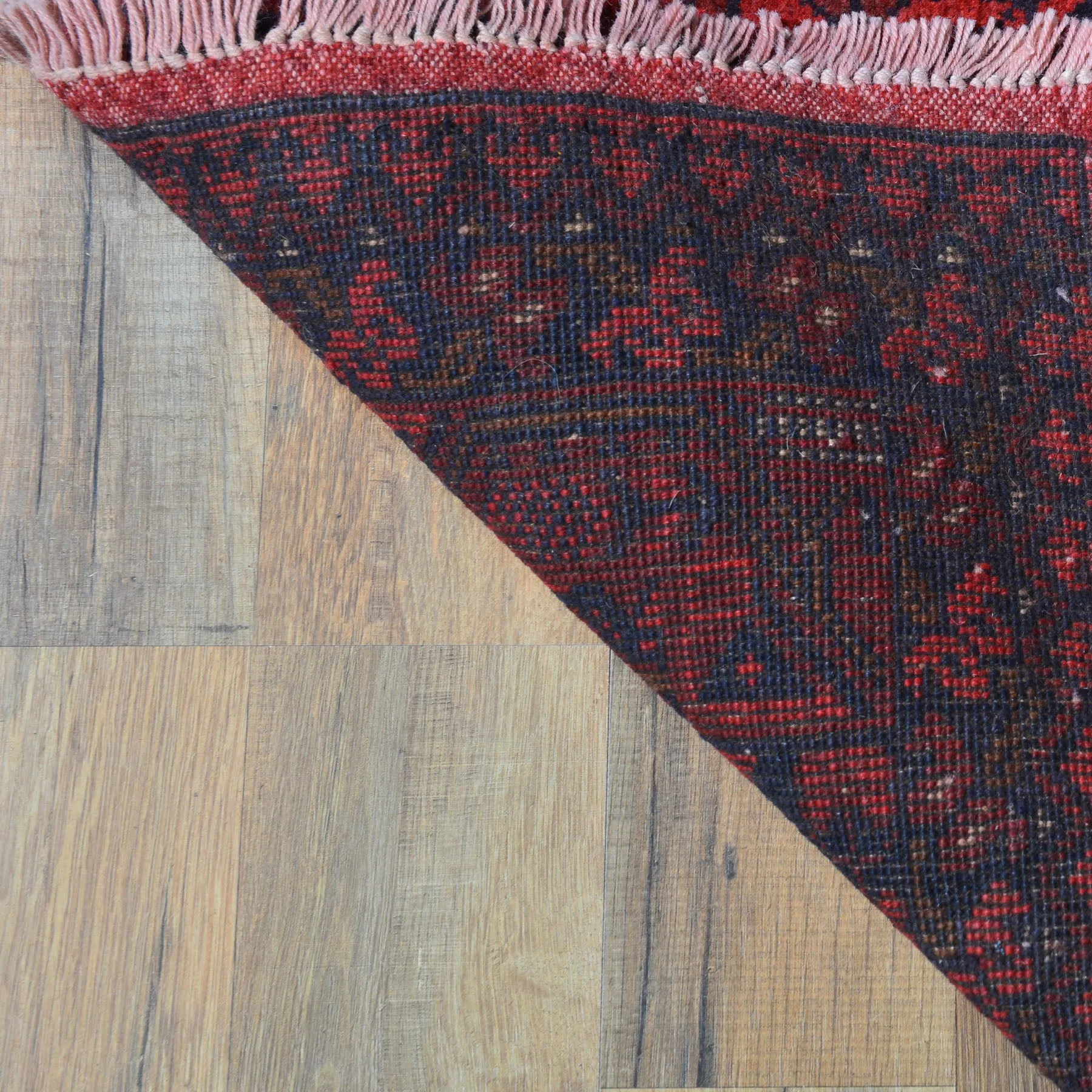 Hand-Knotted Tribal Design Handmade Red Color Wool Rug (Size 1.9 X 4.5) Cwral-7965