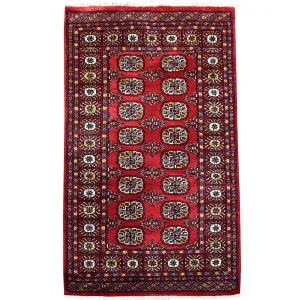 Hand-Knotted Tribal Jaldar Bokhara Handmade Wool Rug (Size 3.1 X 5.1) Cwral-8898