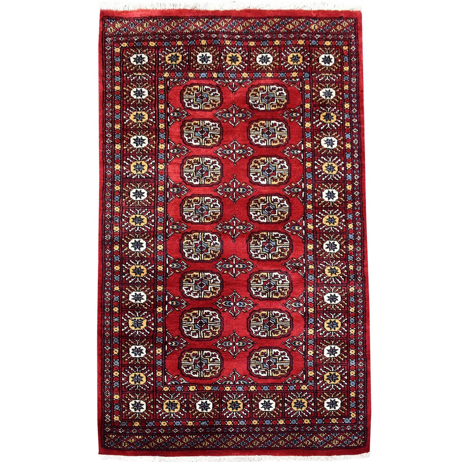 Hand-Knotted Tribal Jaldar Bokhara Handmade Wool Rug (Size 3.1 X 5.1) Cwral-8898