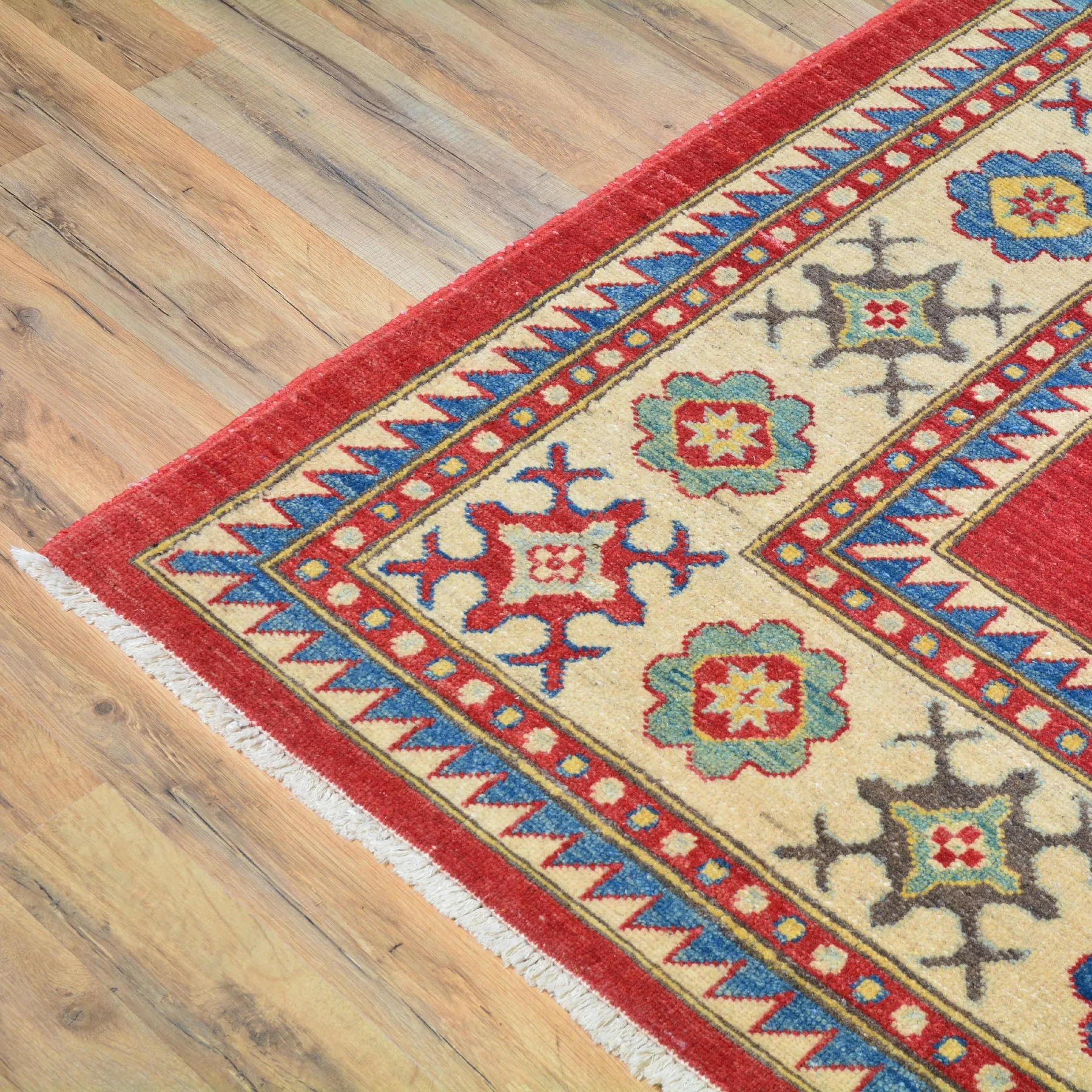 Hand-Knotted Tribal Kazak Design Handmade Wool Rug (Size 9.0 X 13.4) Cwral-1260