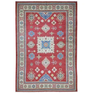 Hand-Knotted Tribal Kazak Design Handmade Wool Rug (Size 9.0 X 13.4) Cwral-1260